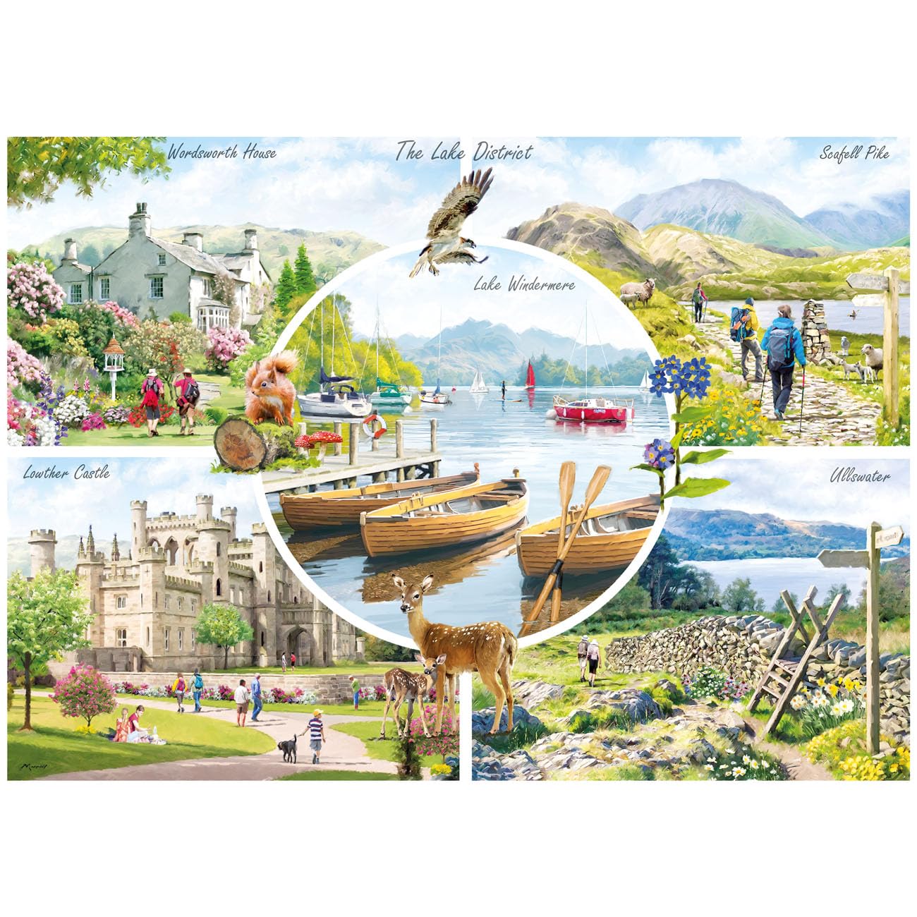 Gibsons The Lake District 1000 Piece Jigsaw Puzzle for Adults | Richard MacNeil Montage 5