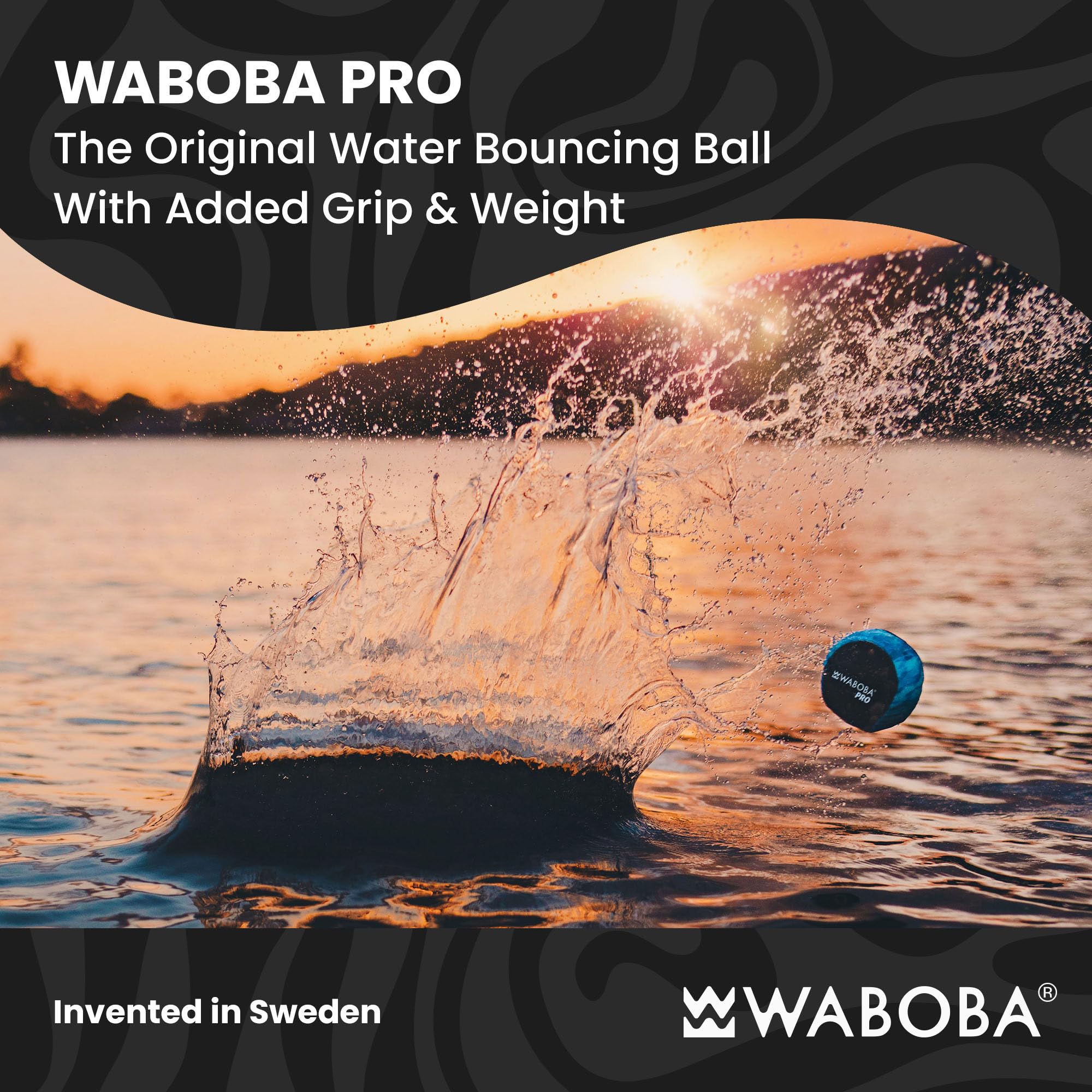 Waboba Pro Water Bouncing Ball - High Performance Skipping & Bouncing | Blue Waves