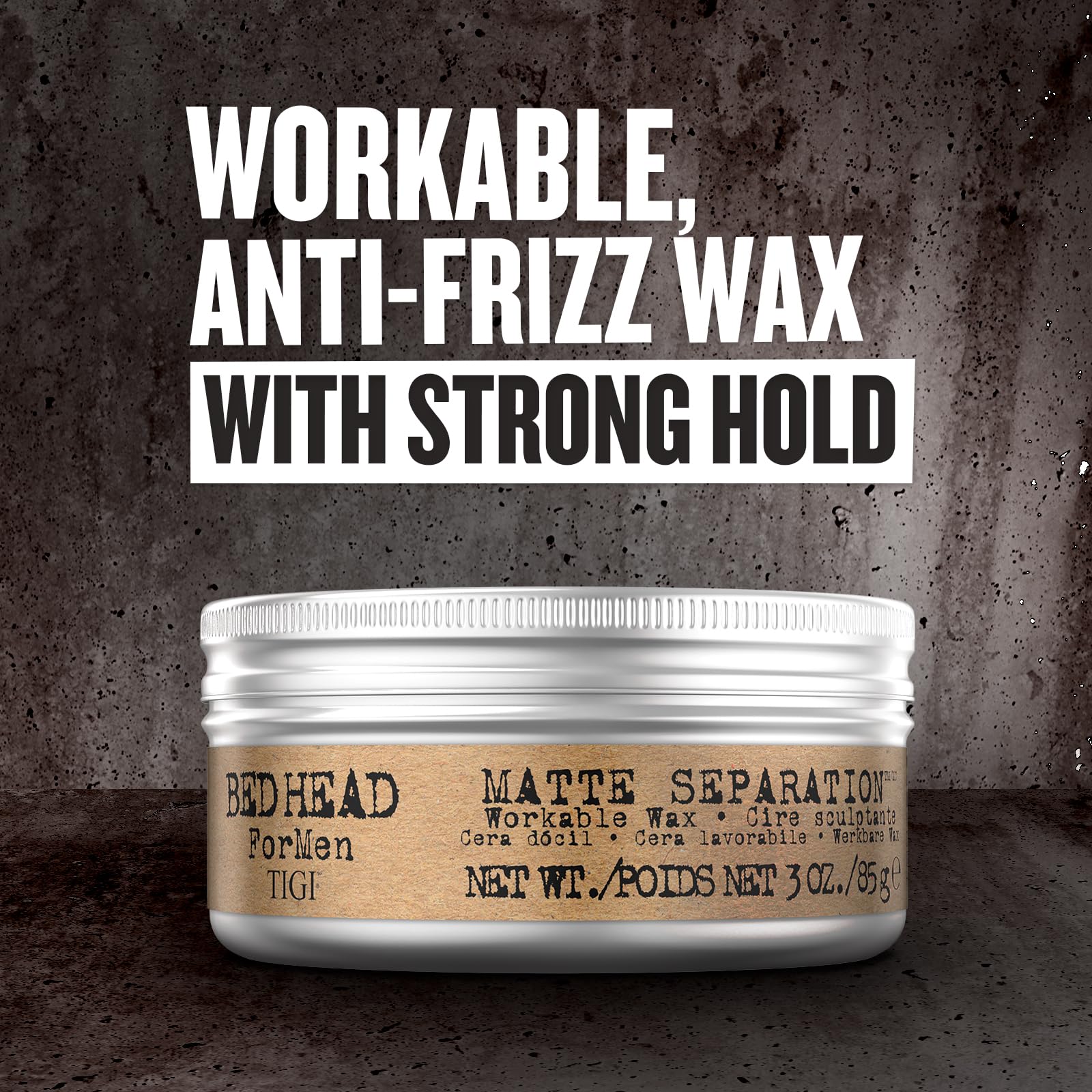 TIGI Bed Head For Men Matte Separation Workable Wax - Firm Matte Hold, Humidity Resistant, 85g 2