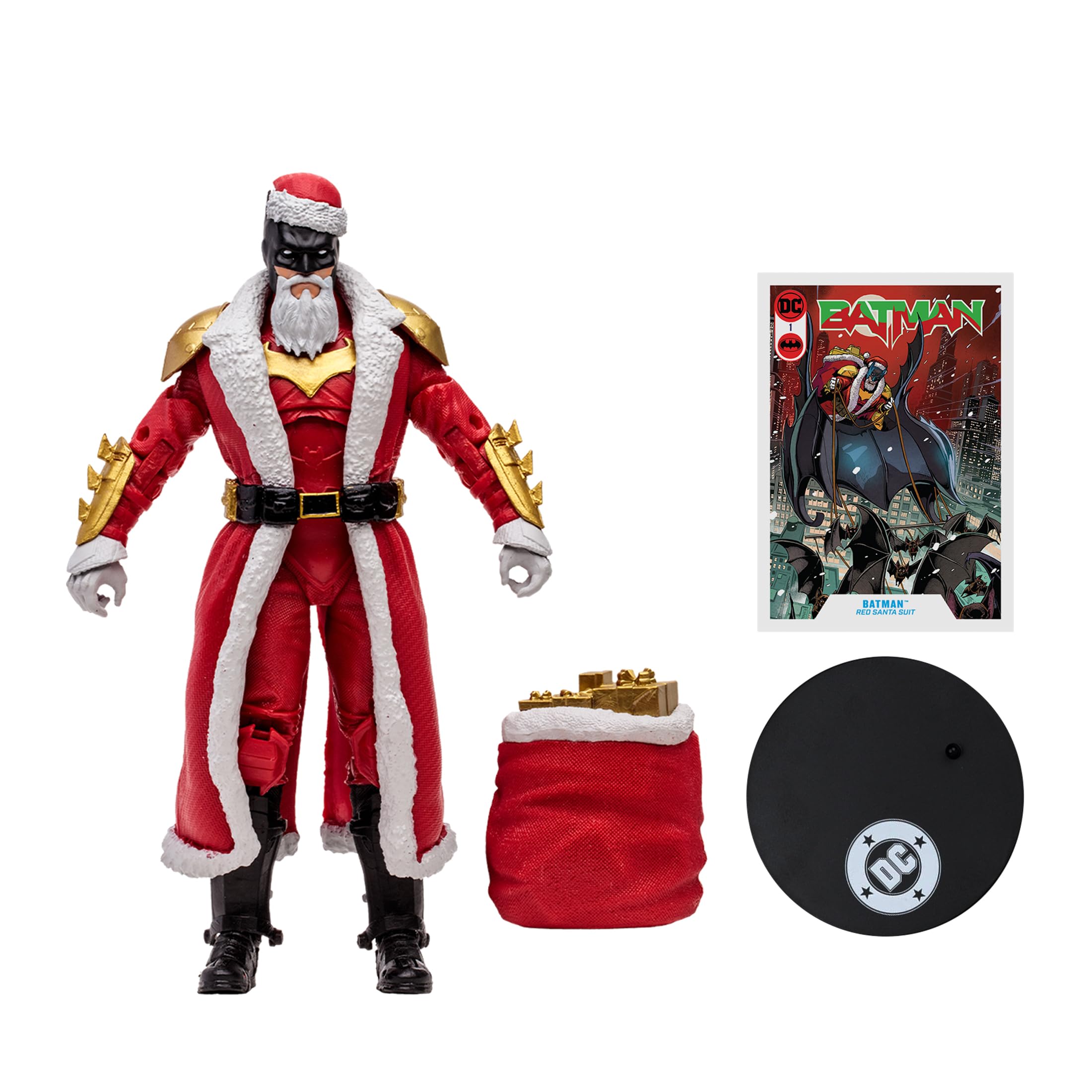 McFarlane DC Multiverse Batman Red Santa Suit 7in Action Figure Vault - Unisex Adult, 7in