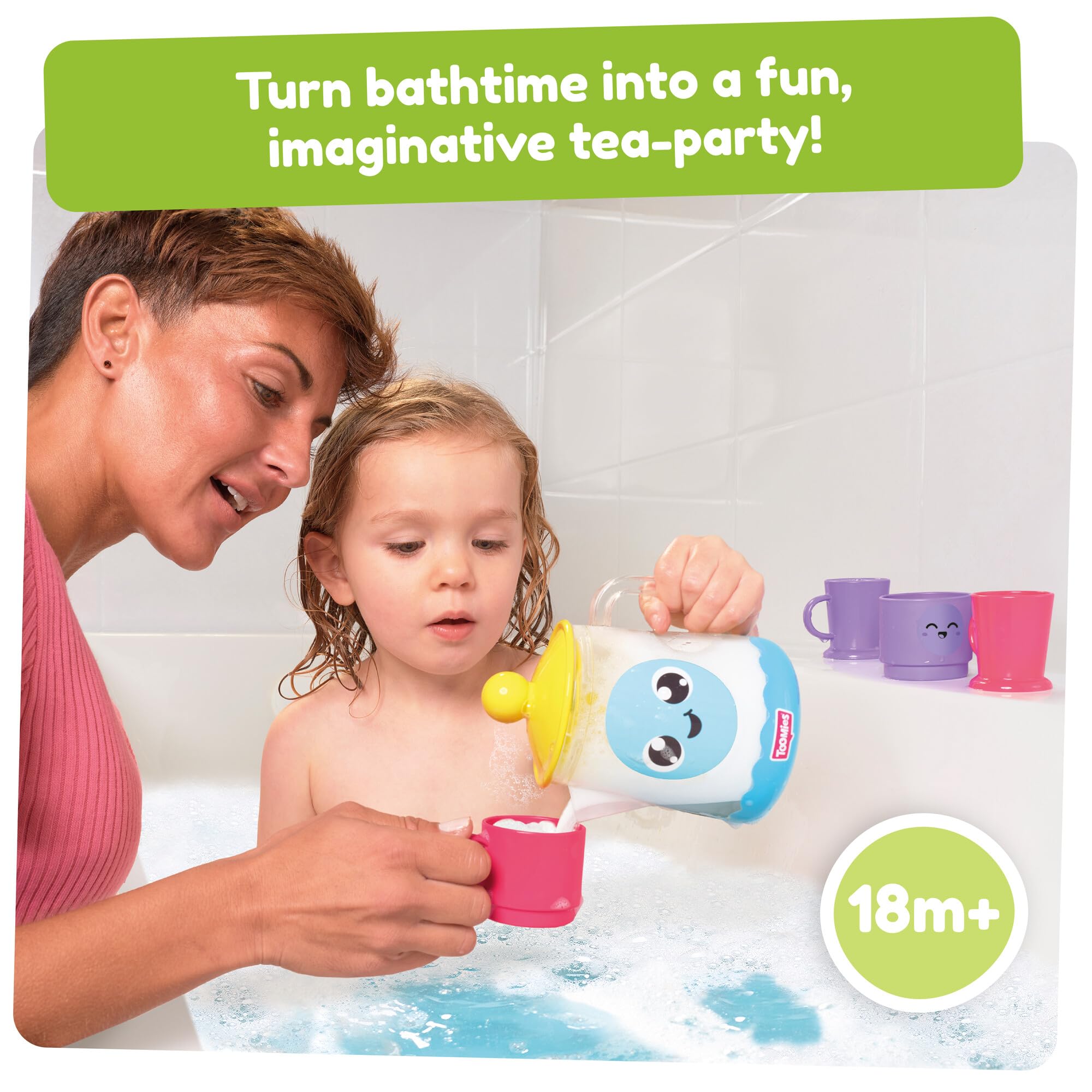 Toomies Bubble & Brew Bath Set - Foaming Teapot Bath Toy | Ages 18 Months+ 3