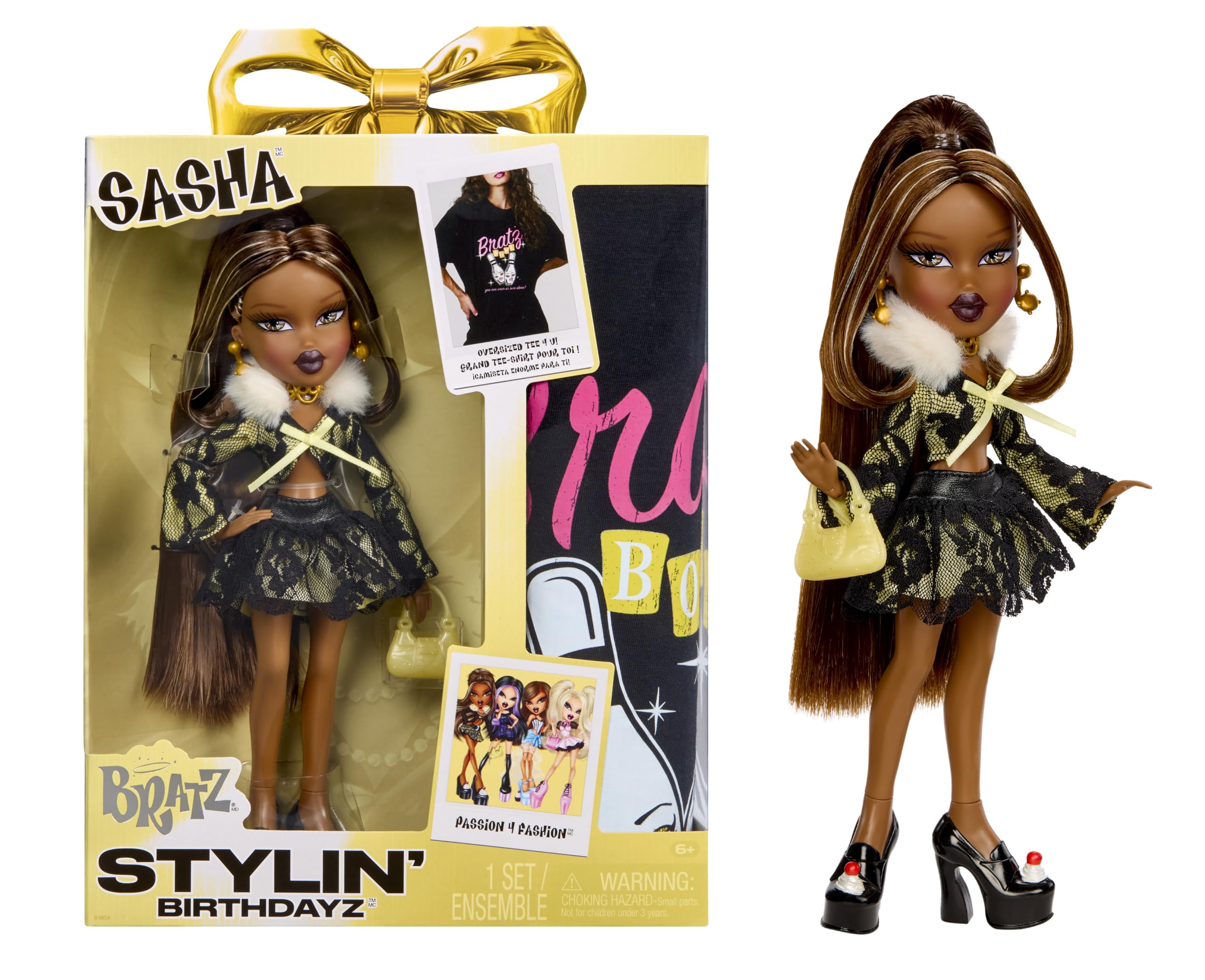 Bratz Stylin’ Birthdayz Sasha Doll - Fashion Doll with T-Shirt | Ages 6+ 1