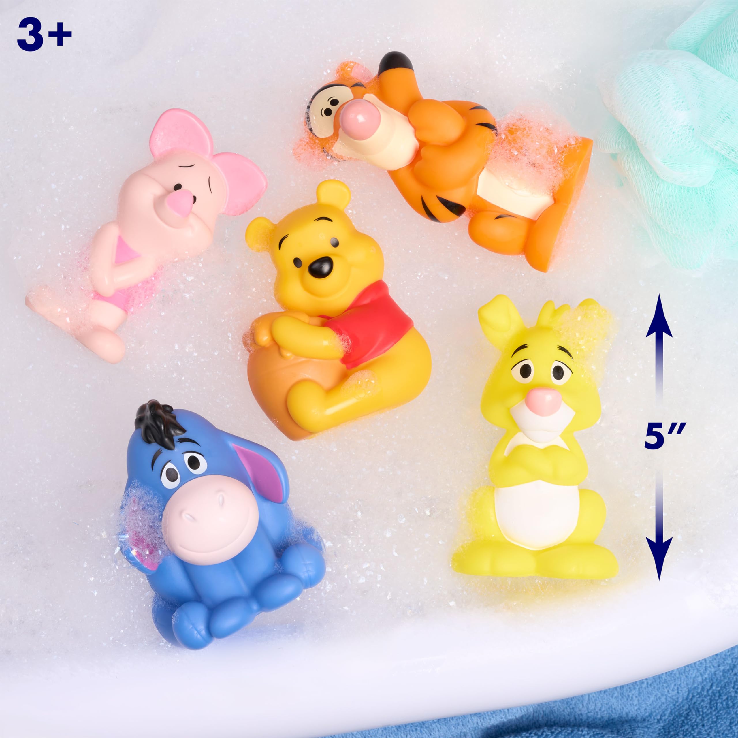 Disney Winnie the Pooh Bath Caddy - 5 Figures, Storage, Wall Mountable | Ages 3+ 5