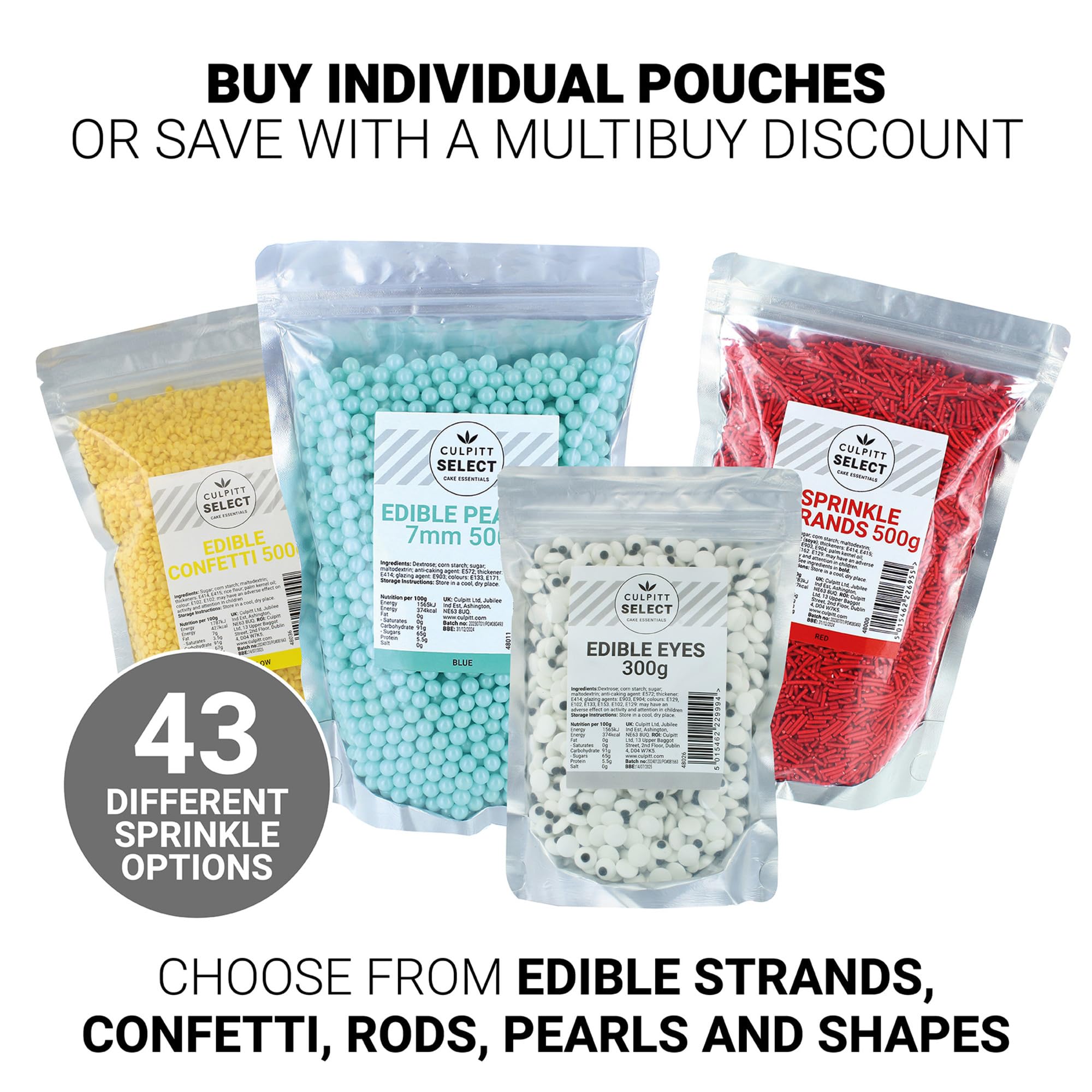 Culpitt - Select Edible Eyes Cake Sprinkle Decorations 11