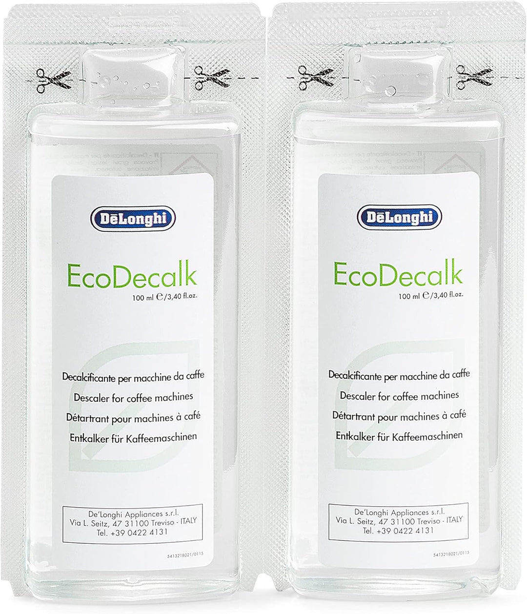 De'Longhi EcoDecalk Mini 2 x 100ml Descaler (DLSC200)