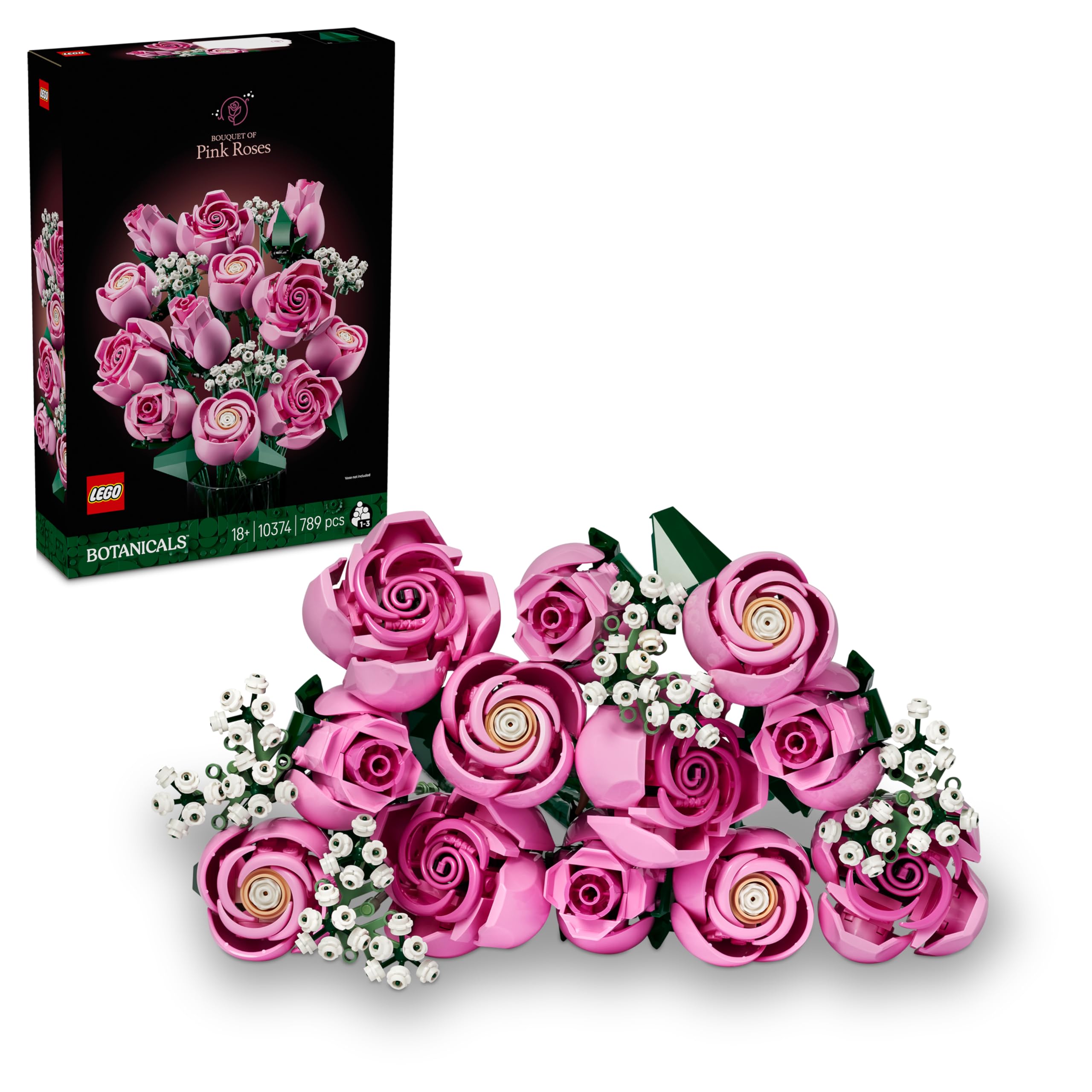 LEGO Botanicals Bouquet of Pink Roses Building Set 10374 | Ages 18+ 1