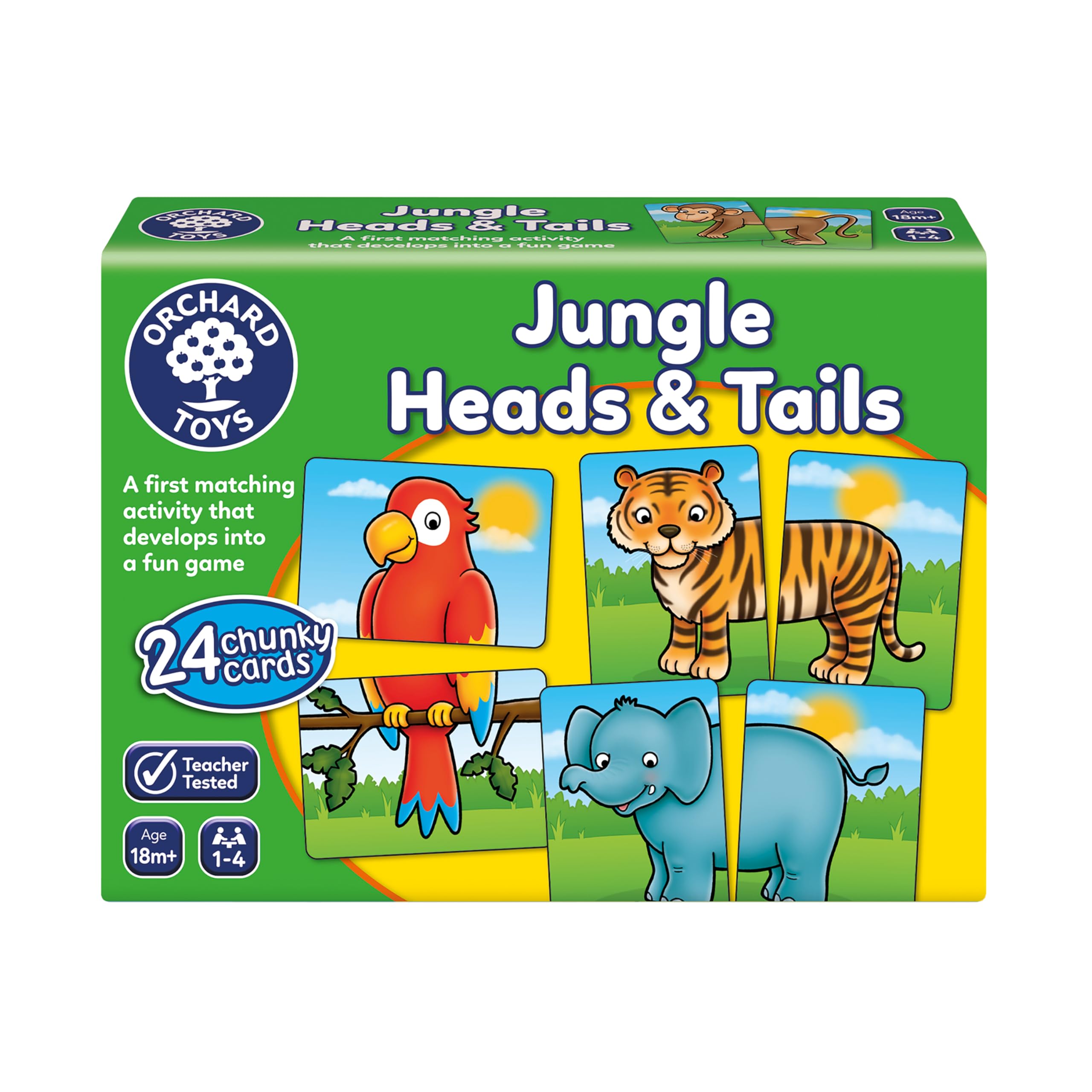 Orchard Toys Jungle Heads and Tails Matching Game - Educational, Ages 18 Months+, 1-4 Players 1