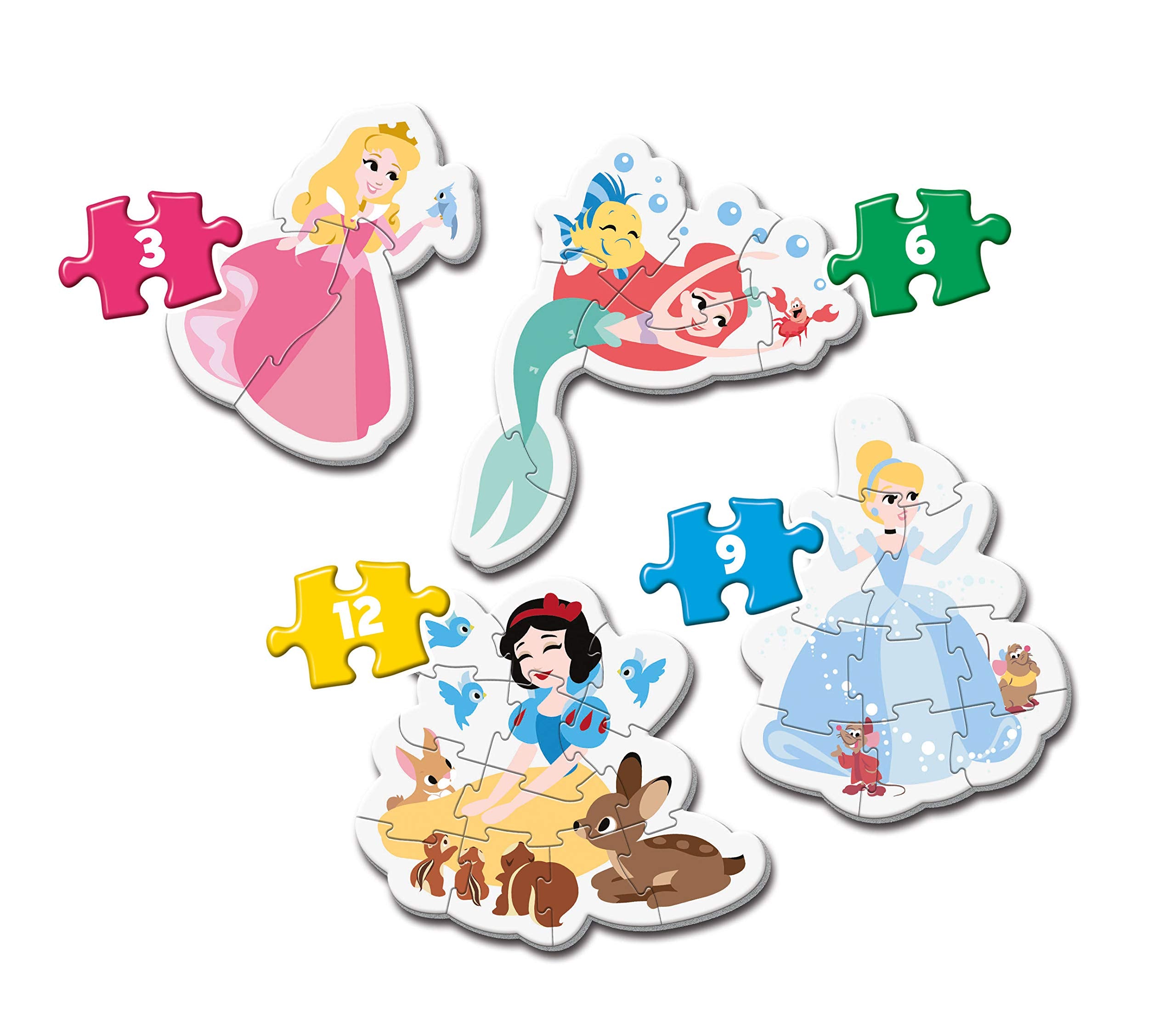 Clementoni Disney Princess My First Puzzle - 3, 6, 9, 12 Pieces | Ages 2+ 2