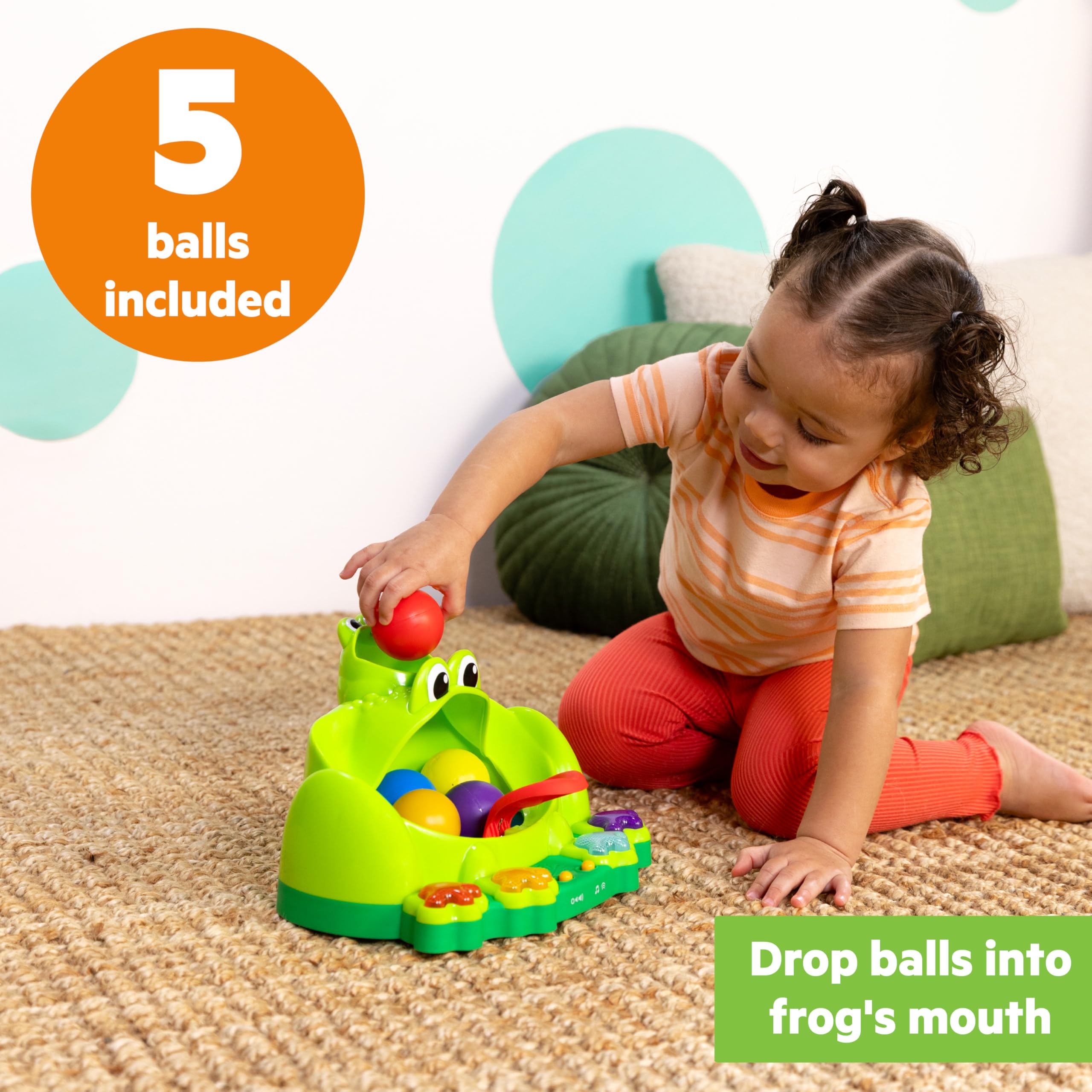 Bright Starts Poppin' Ball Frog Toy - Interactive Ball Play for Babies 6M+ 11