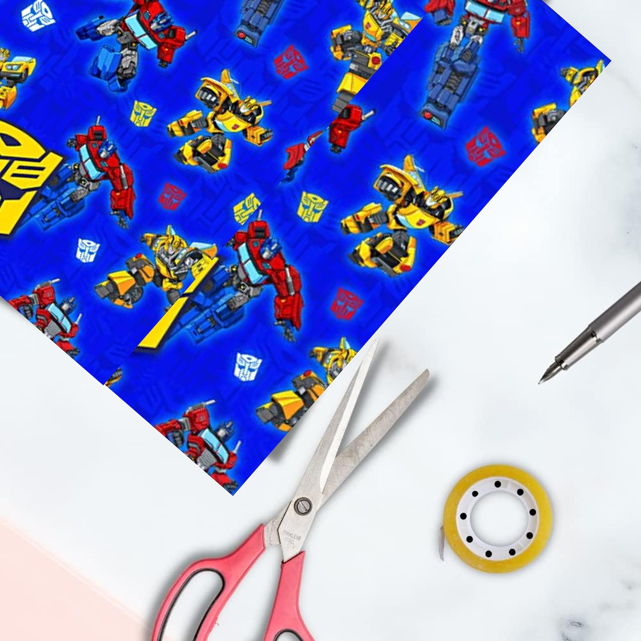 Danilo Promotions LTD Transformers Gift Wrapping Paper - 2 Sheets | 70cm x 50cm Each | Multi Color 5