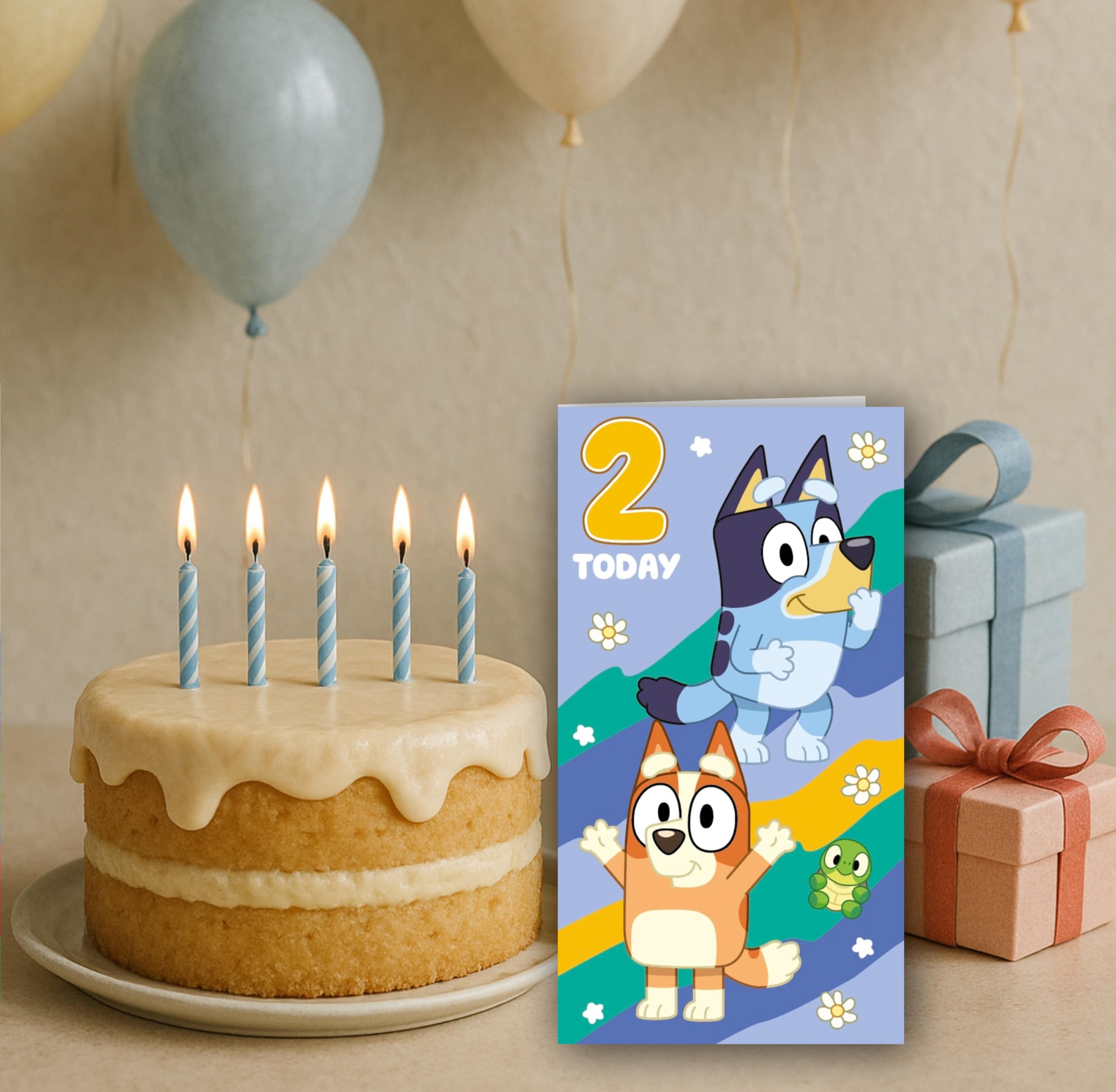 Danilo Promotions LTD Bluey 2nd Birthday Card for Age 2 Kids | Standard Size 3