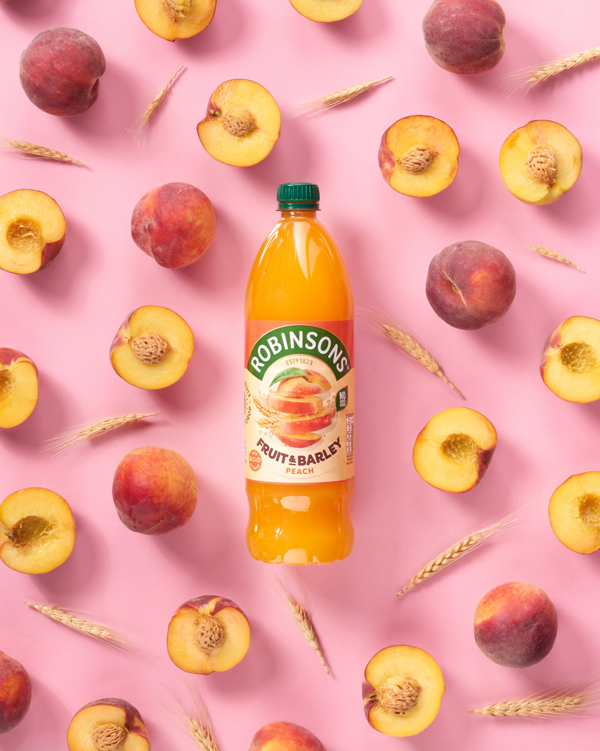 Robinsons Fruit & Barley Peach Squash - No Added Sugar, Low Calorie | 1 L 6