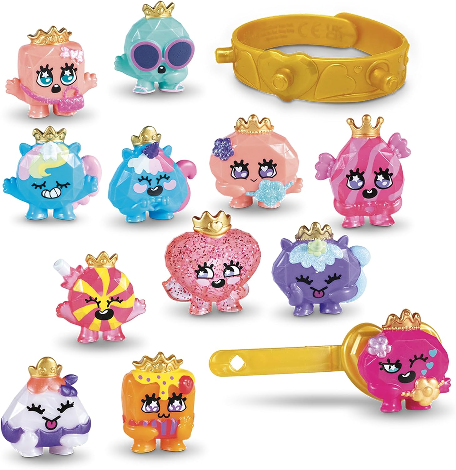 Bandai Pinky Promise The Royals 12 Pack - Gemmy Friends Collectible Set with Bracelet & Hair Clip 16