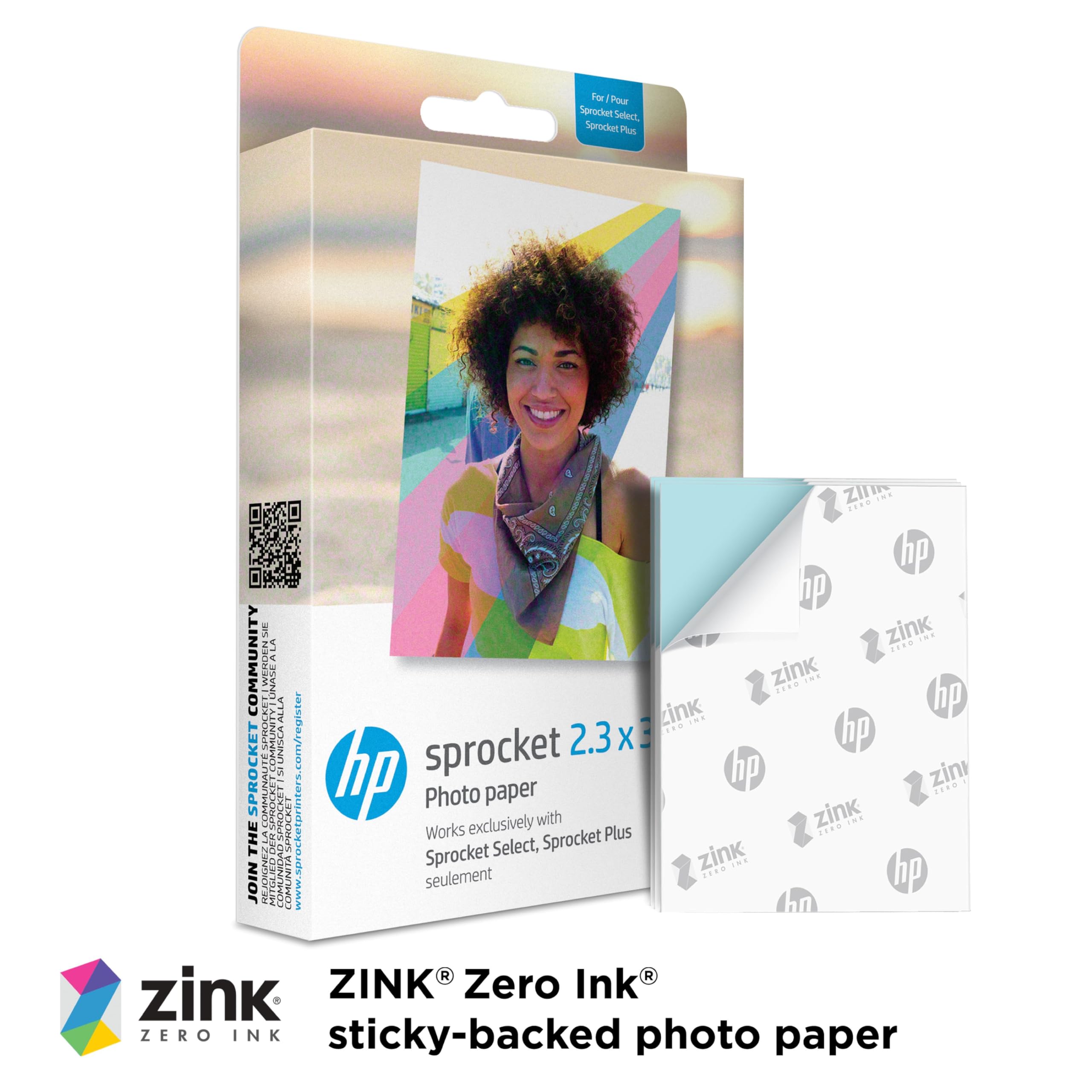 HP Premium Zink Photo Paper - 2.3 x 3.4 inch, Sticky Back, 20 Sheets | Smudge Resistant 2