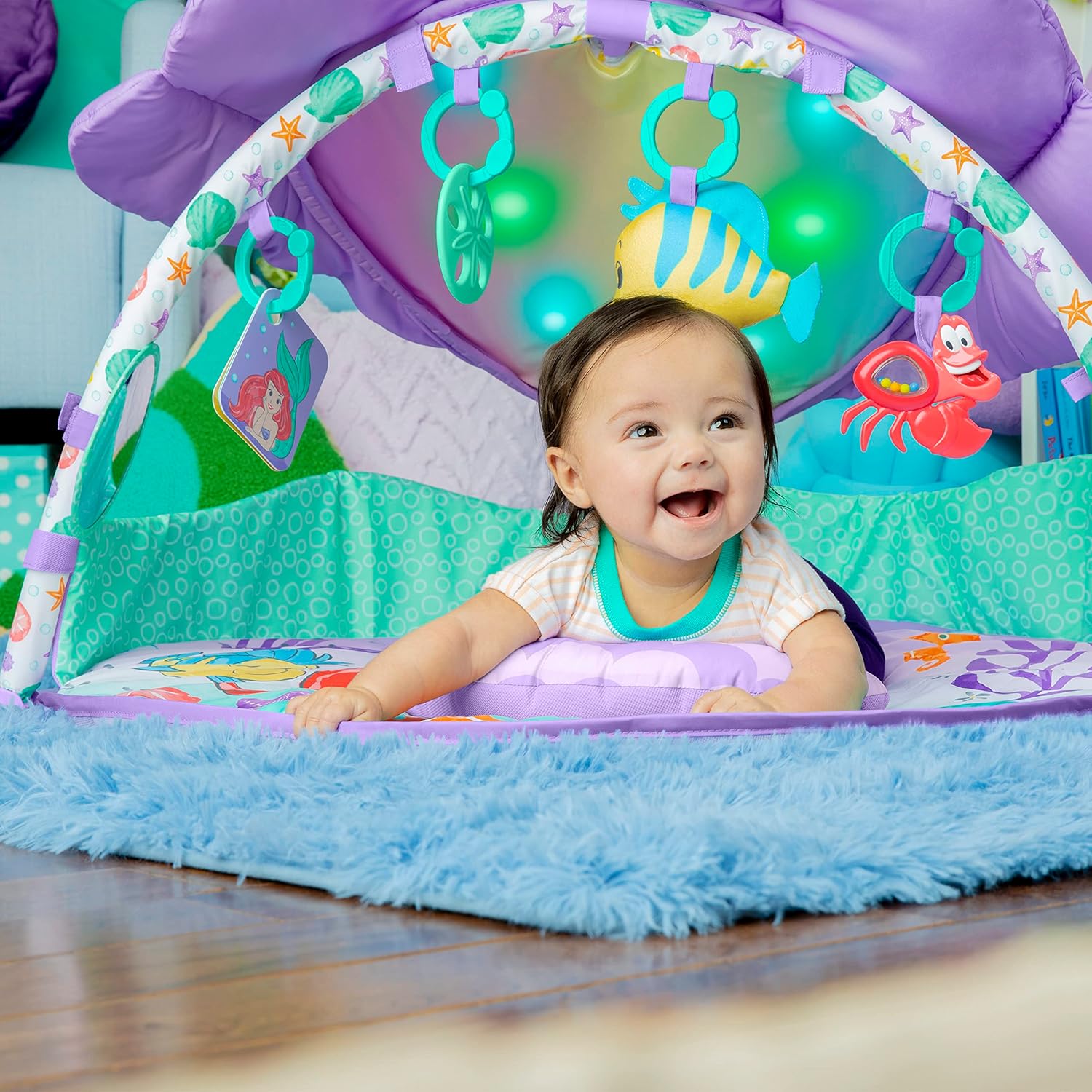 Bright Starts Disney Baby The Little Mermaid Twinkle Trove Light-Up Musical Gym 10