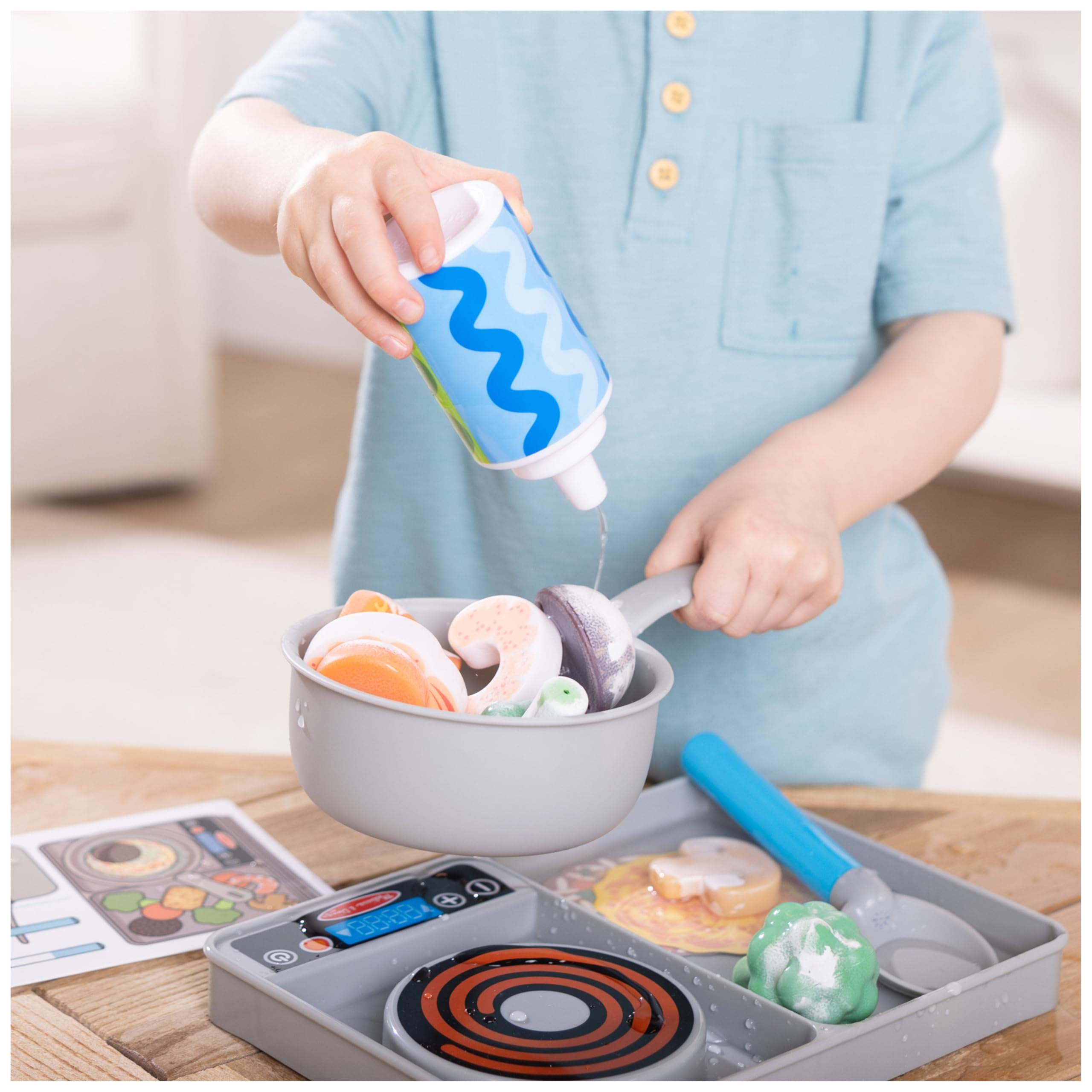 Melissa & Doug Simmer & Stir Stovetop Play Set | Color-Changing Food | Ages 3+ | Model 6074892