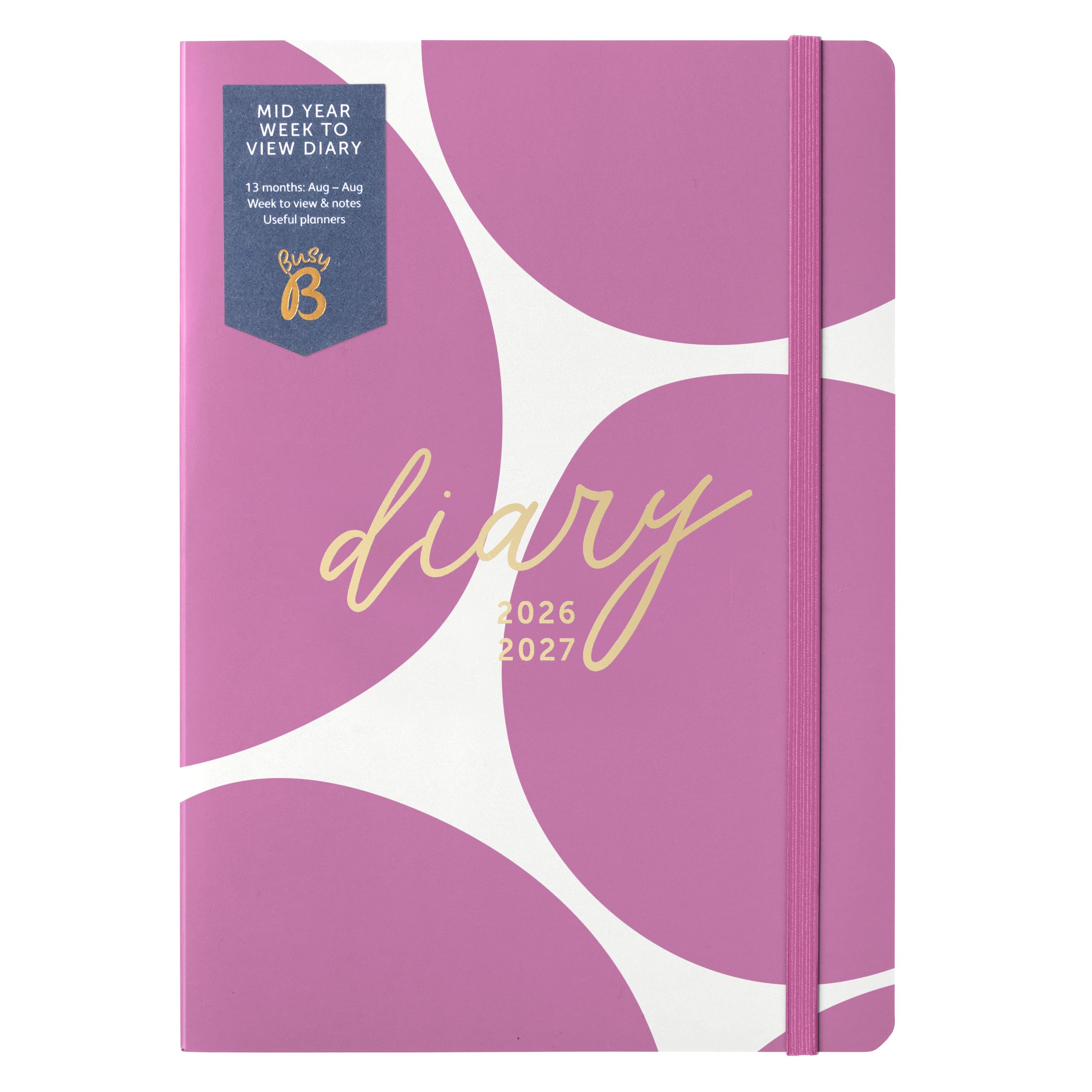 Busy B A5 Week-to-View Appointment Book & Planner - Academic Diary Aug '26 to Aug '27 | Spot Design 1