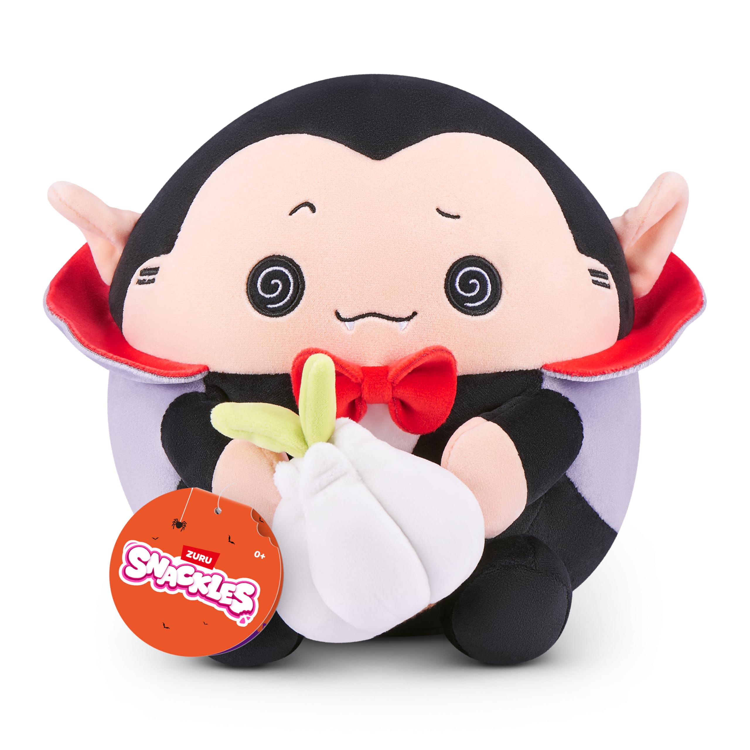 Snackles Draco the Vampire 8-inch Soft Doll with Garlic Bulb Plush Toy by ZURU