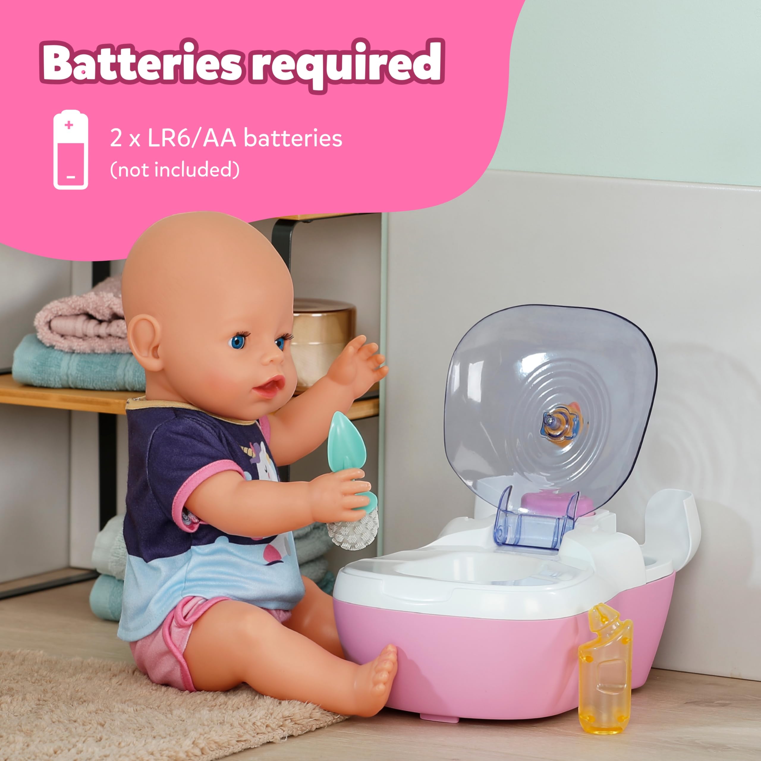 BABY born Toilet - Doll Toilet with Flushing Sounds, Toilet Song & Accessories 9