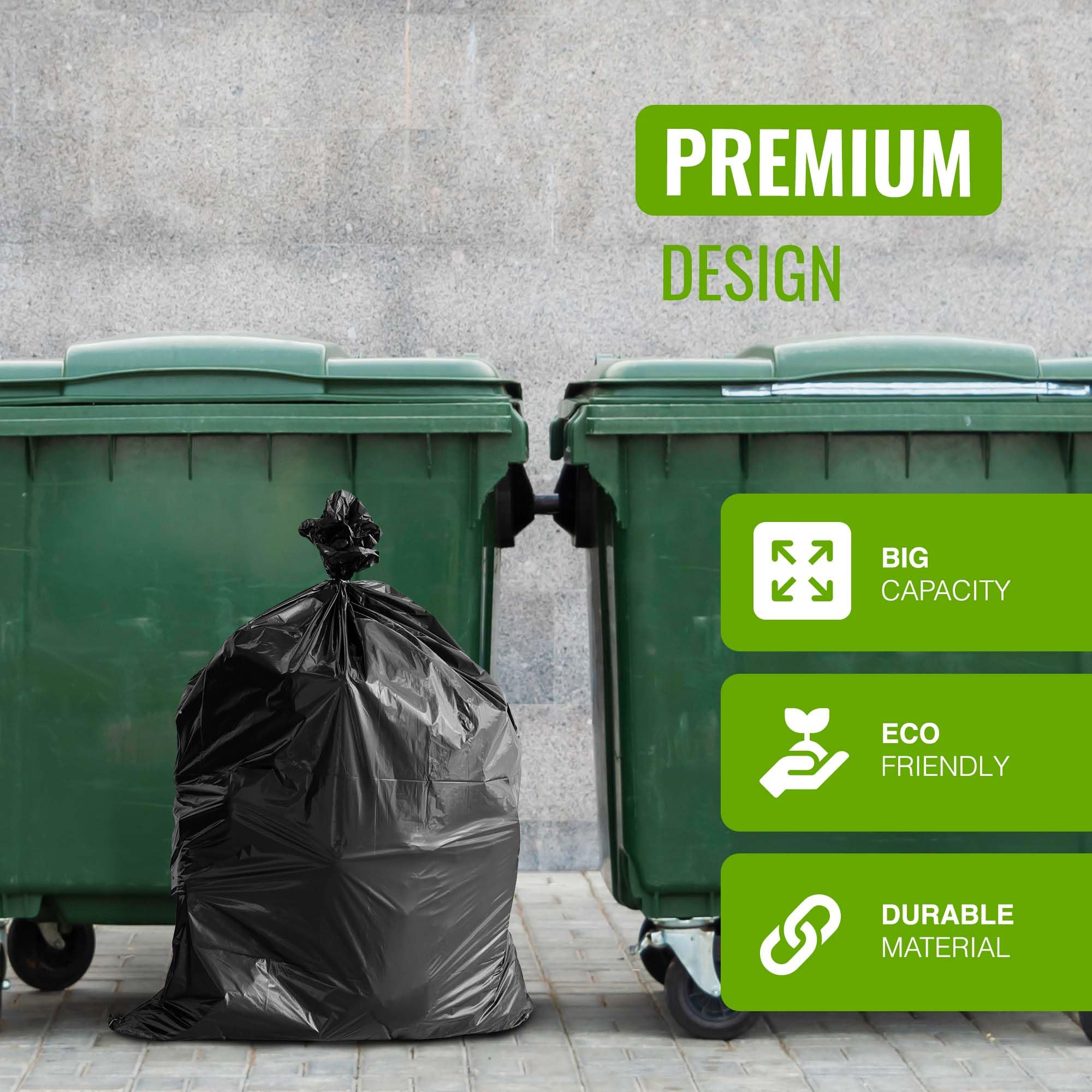EcoBag Wheelie Bin Liners - 5 Pack Heavy Duty 240L | 18 Microns | Black 3