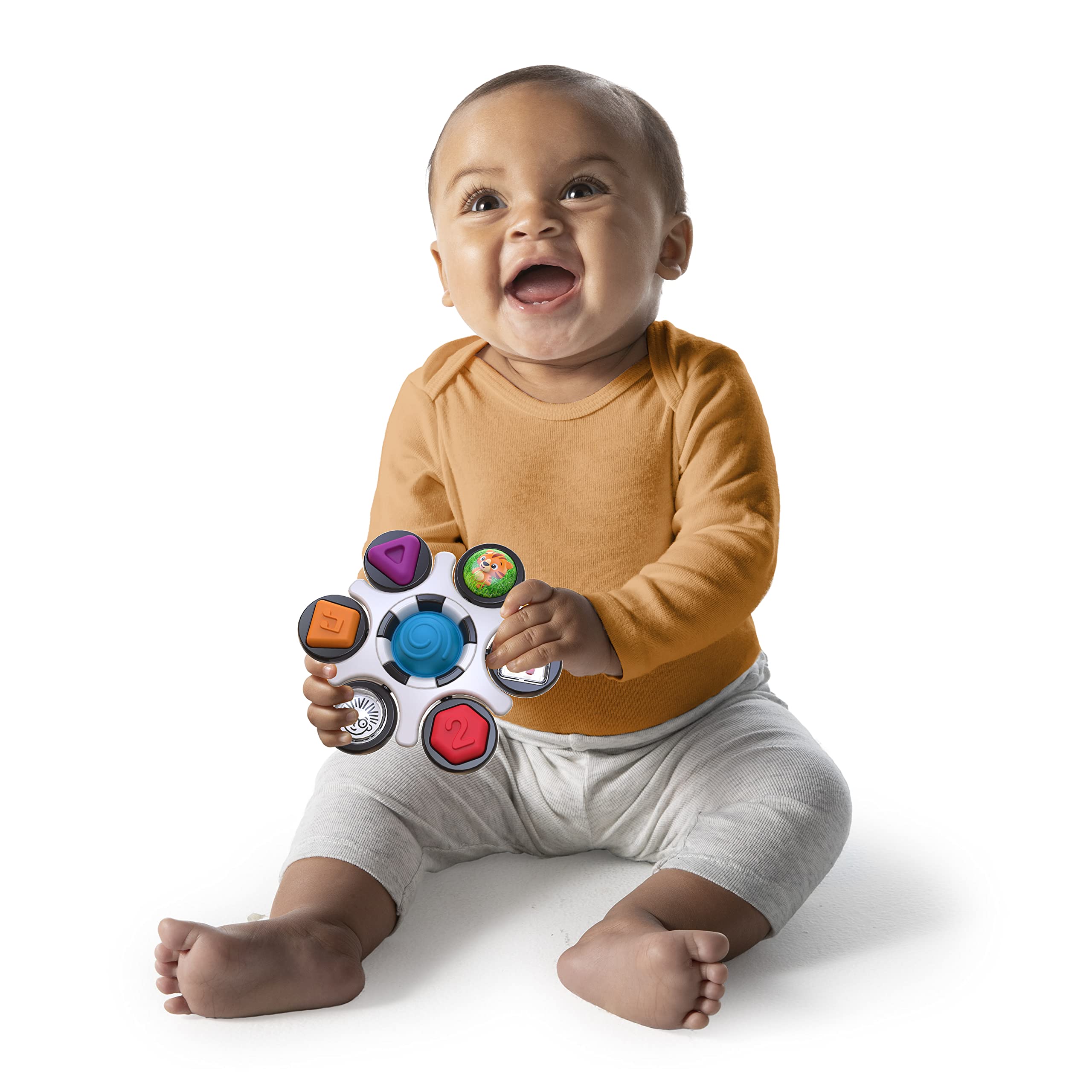 Baby Einstein Curiosity Clutch Fidget Sensory Toy and Pop It Rattle | Ages 3 Months+