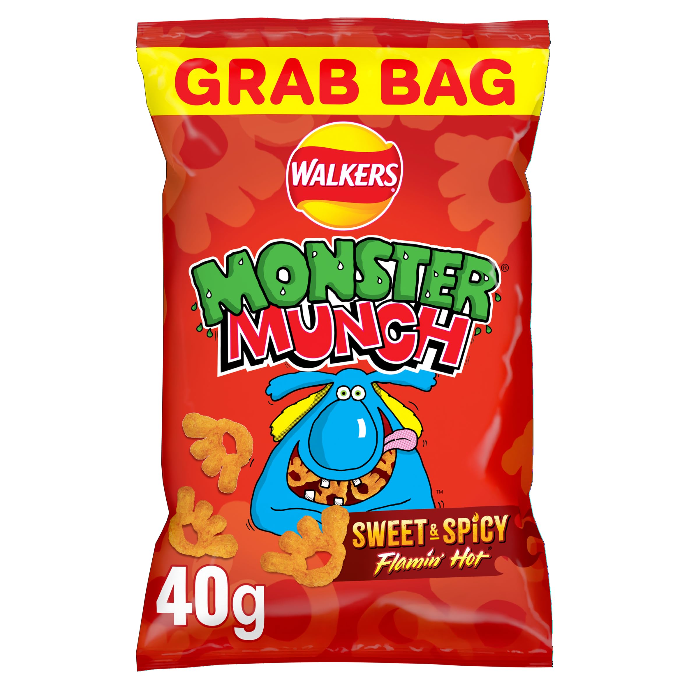 Walkers Monster Munch Flamin' Hot Snacks Crisps 40g (Case of 35) 1