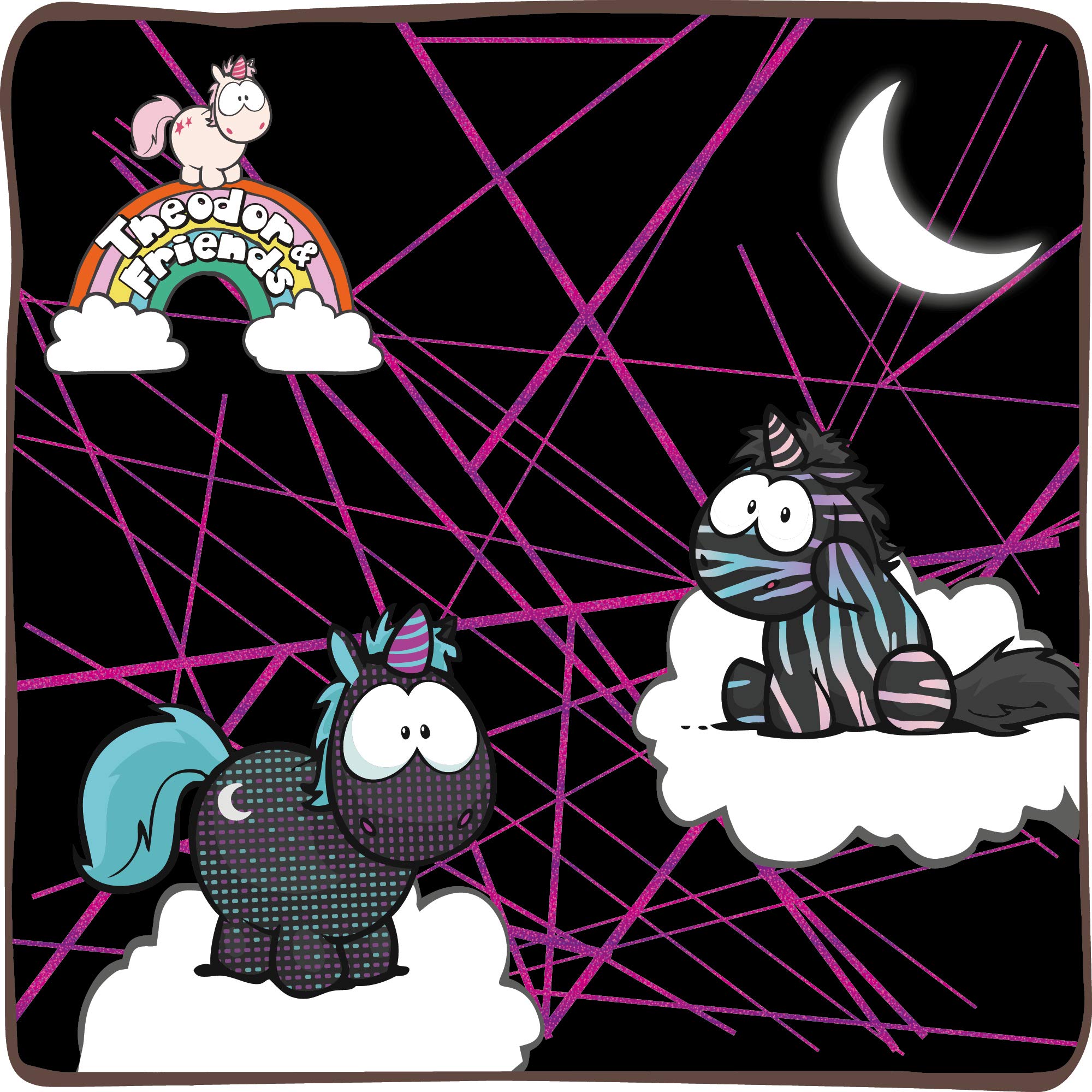 NICI 45712 Theodor & Friends Moon Beamer Special Edition Plush Unicorn - 22 cm, Black/Turquoise 8