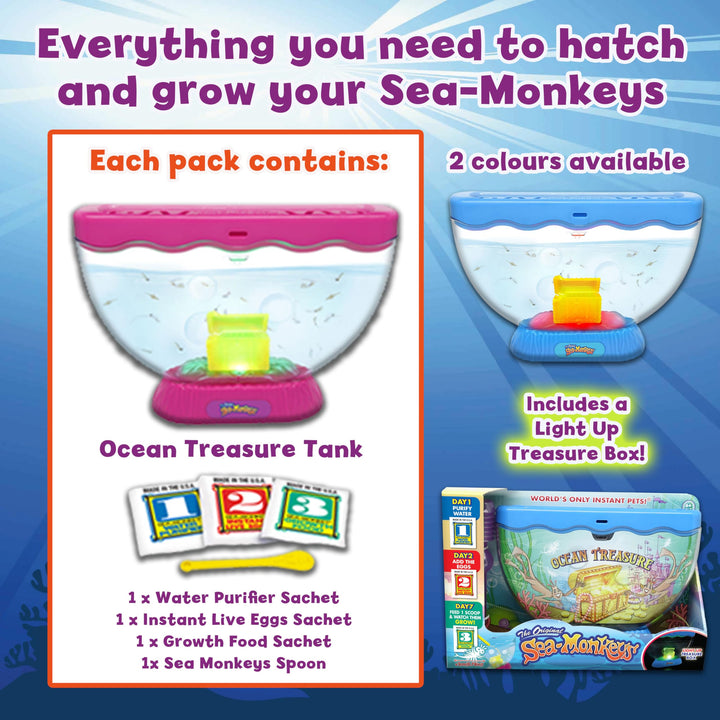 Sea Monkeys Ocean Treasure Aquarium - Educational Science Kit for Kids 6+