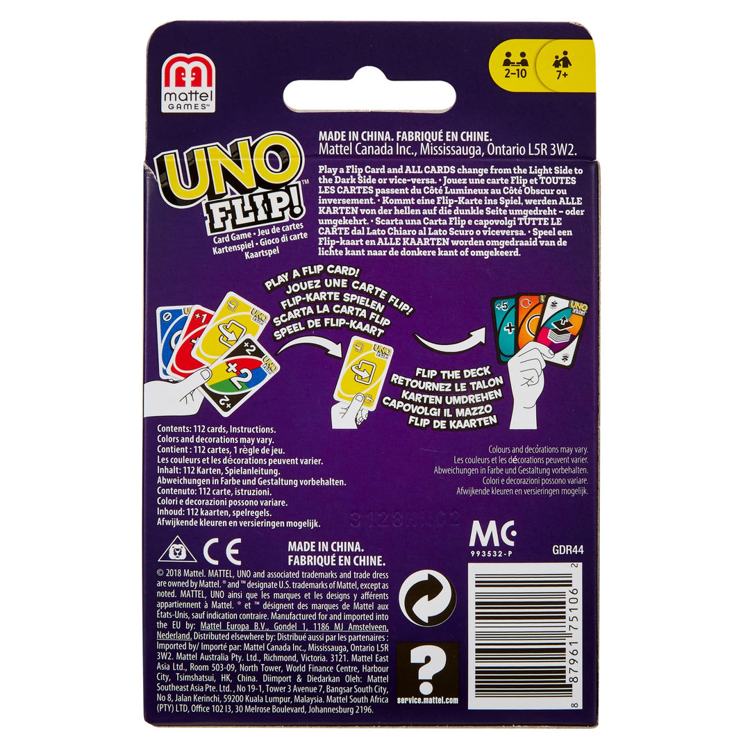 Mattel UNO Flip Card Game, Multicolored