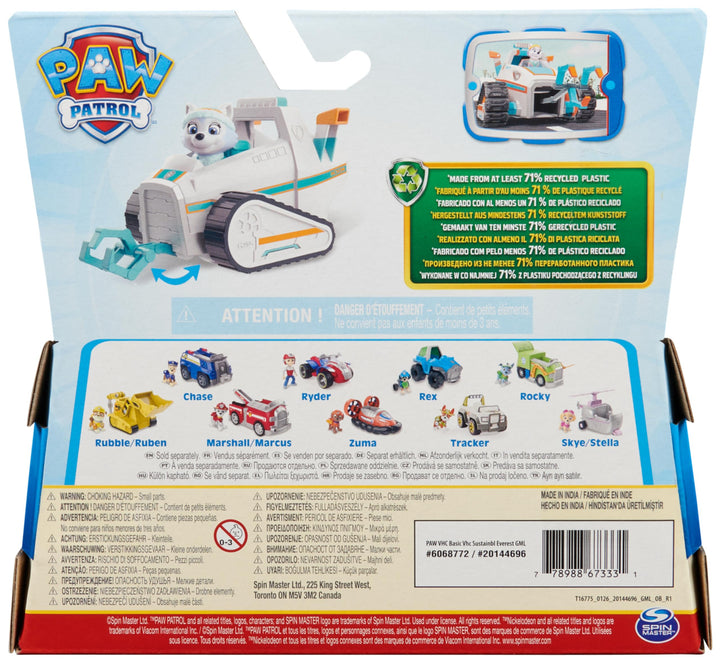 Paw Patrol Everest's Snow Plow - Collectible Vehicle with Action Figure, Ages 3+