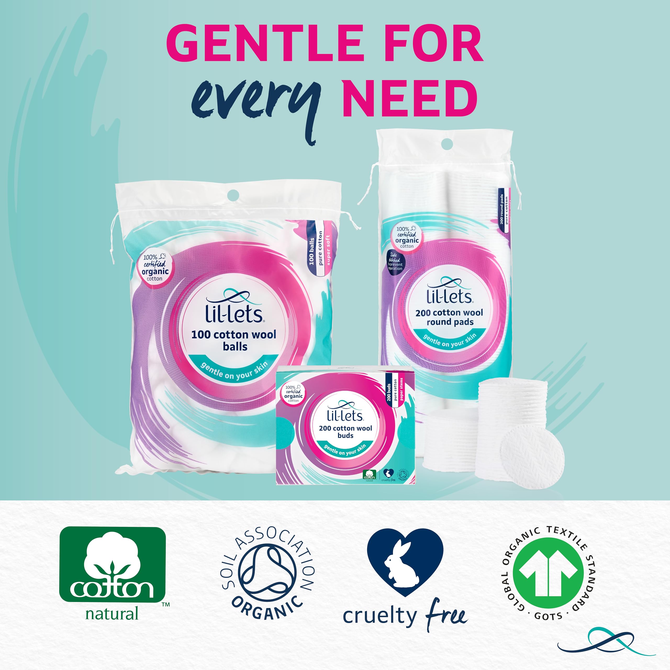 Lil-Lets - Cotton Wool Round Pads (200 Count) 5