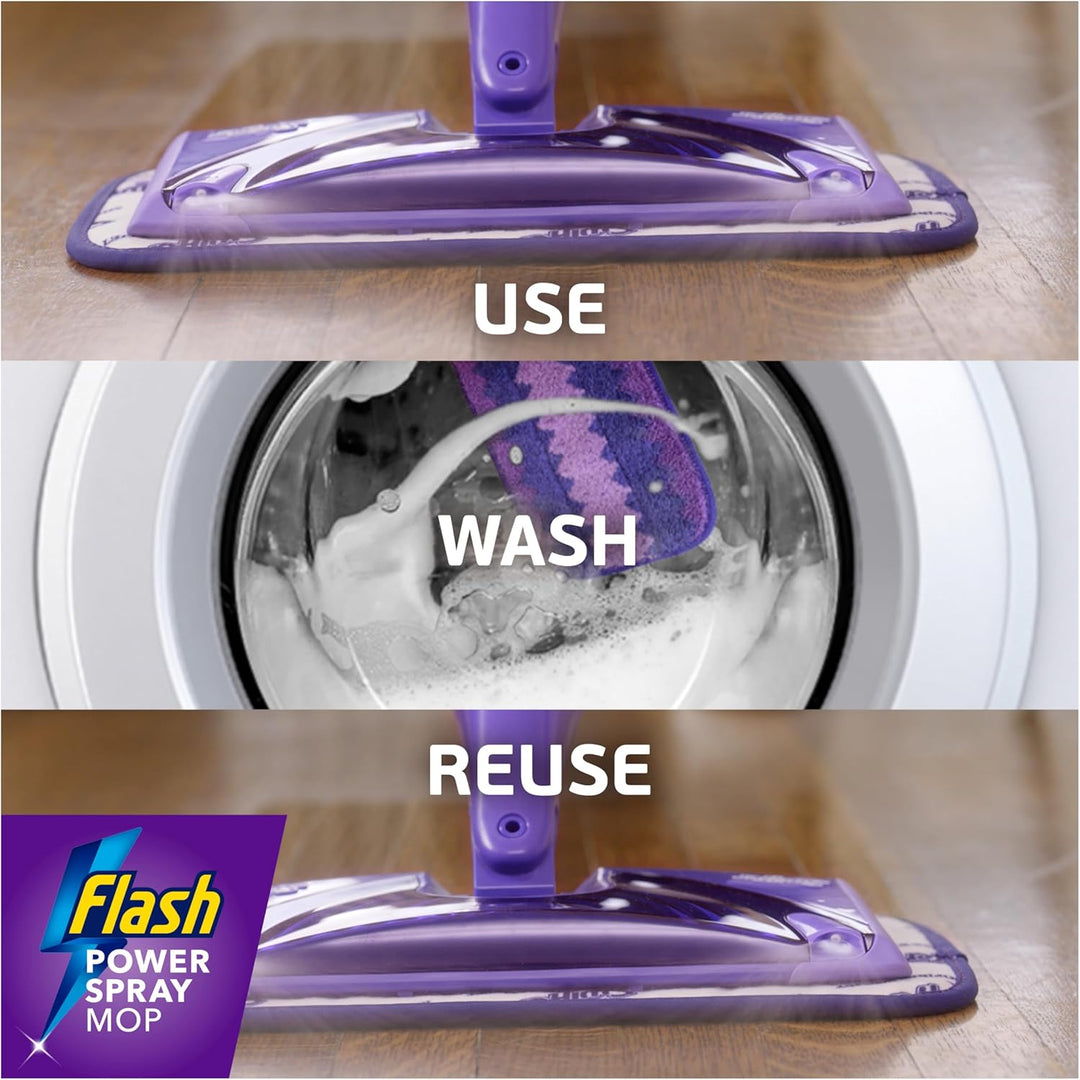 Flash Powermop Floor Cleaner Starter Kit - Spray Mop with Washable Microfiber Pad