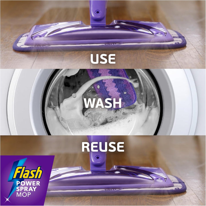 Flash Powermop Floor Cleaner Starter Kit - Spray Mop with Washable Microfiber Pad