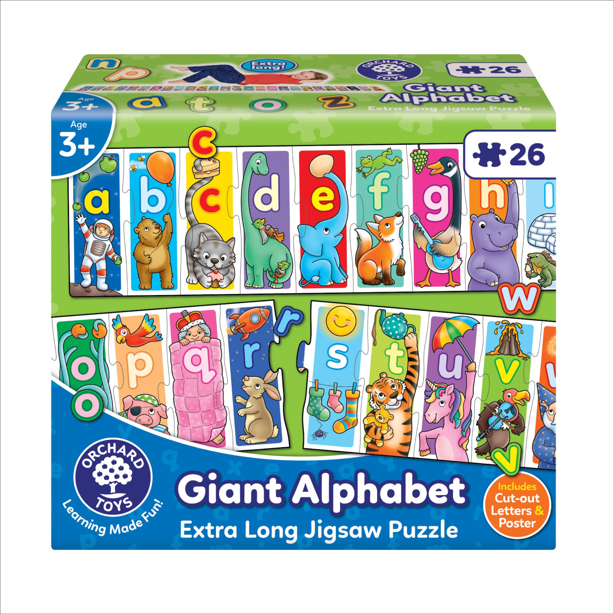 Orchard Toys Giant Alphabet Educational Jigsaw Puzzle for Ages 3+ | 26 Pieces, Over 1.7m Long