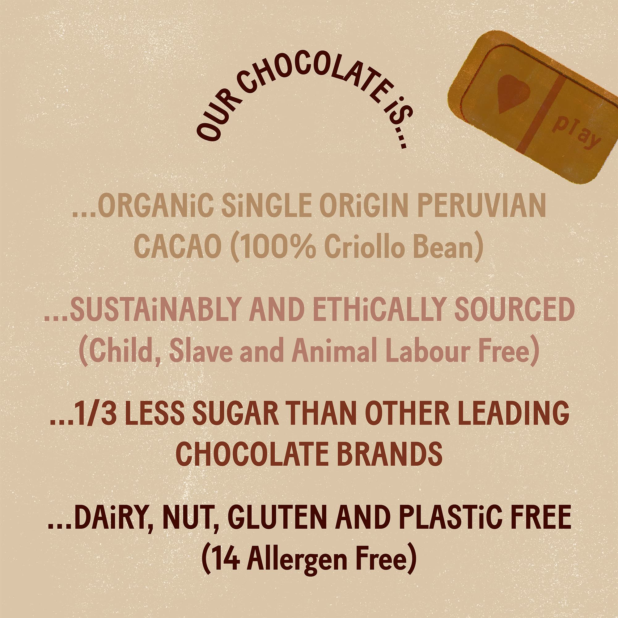 PLAYin CHOC JustChoc Organic Vegan Chocolate Bars - Allergy-Free Dairy-Free Treats 8