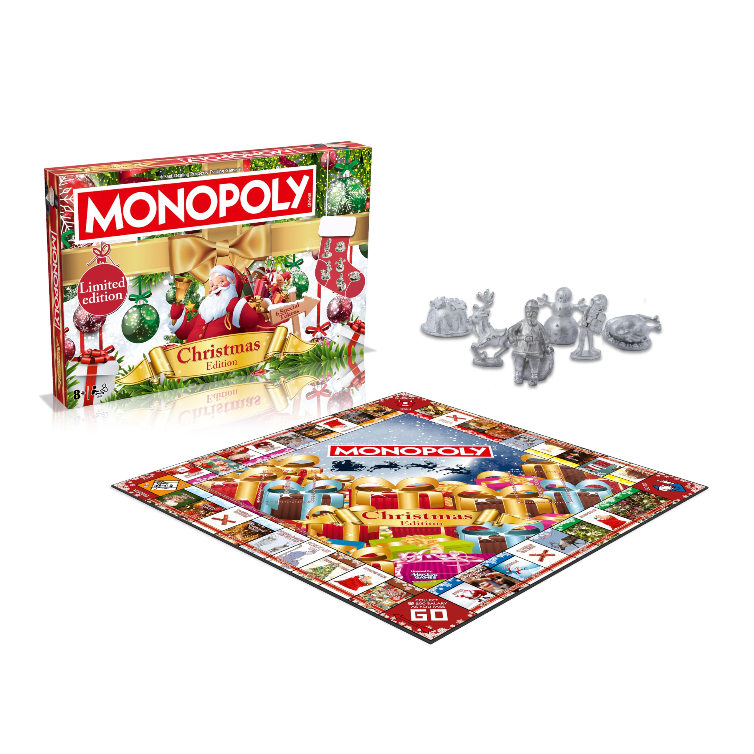 Winning Moves Christmas Monopoly Board Game - Festive Edition | 2-6 Players | Ages 8+ 3