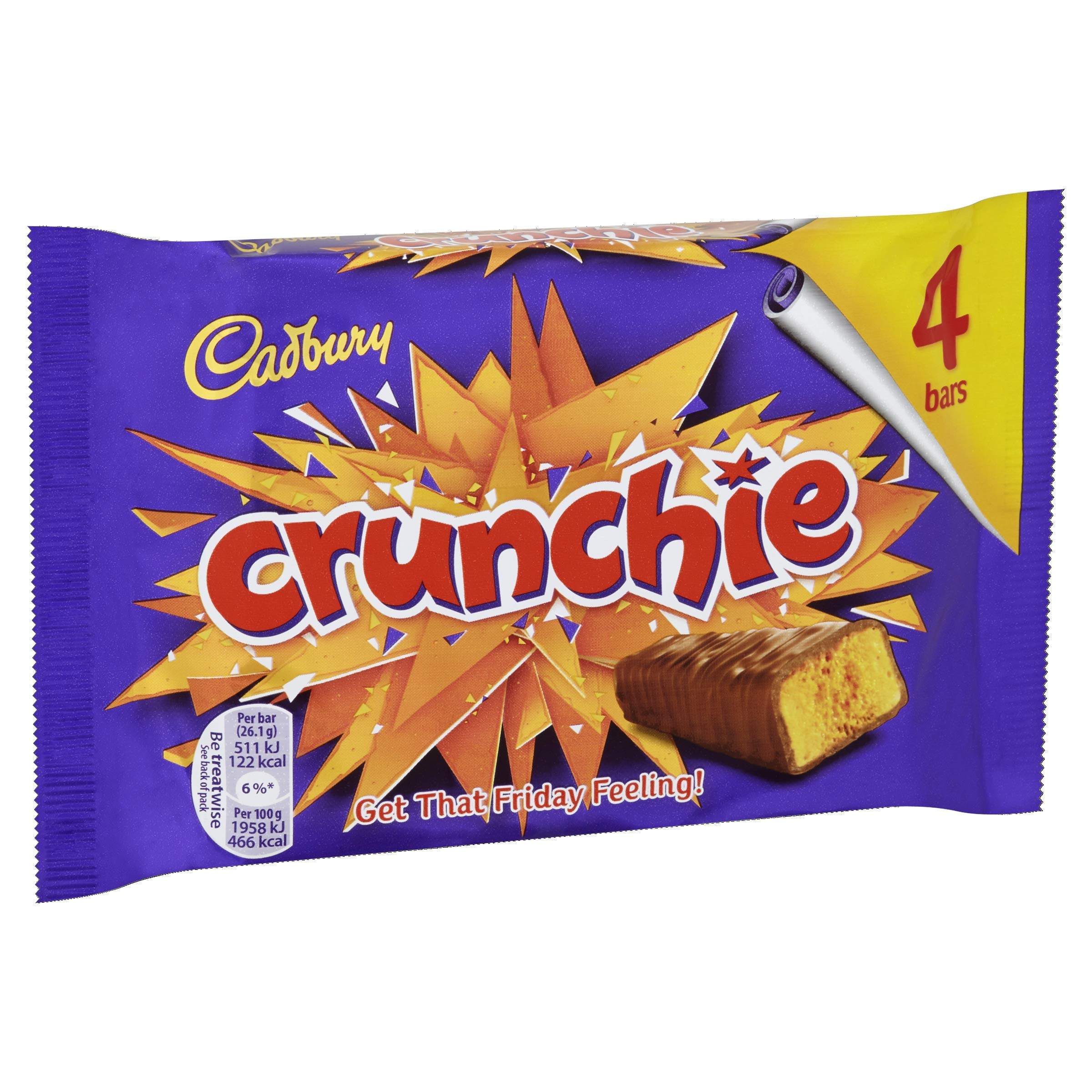 Cadbury Crunchie Chocolate Bar - Honeycomb Centre, Milk Chocolate Coating | 4 Pack of 26.1g Bars 3