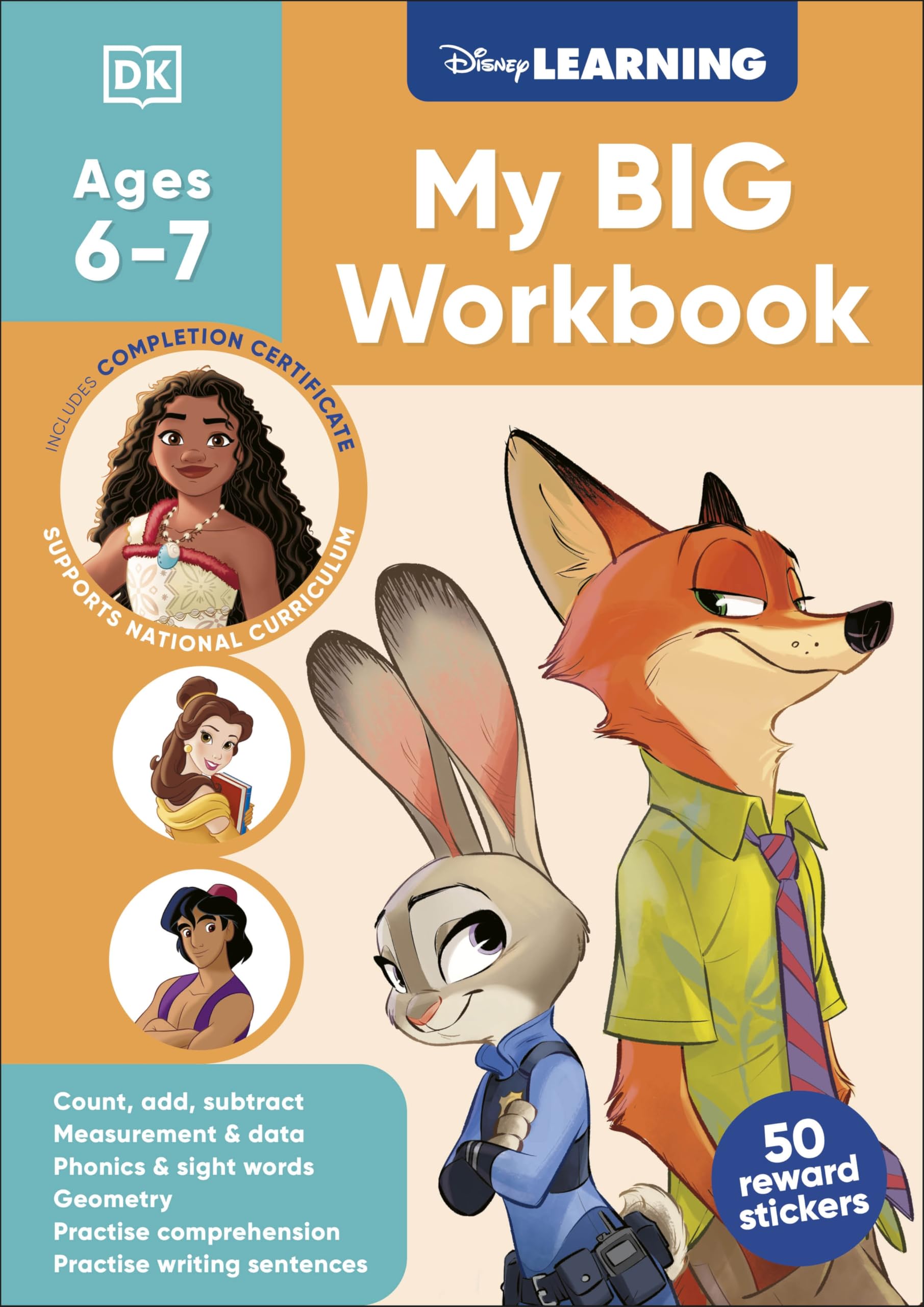 DK Disney Learning Big Workbook Ages 6-7 (Year 2) - KS1 Maths & English | Paperback | 200 Pages 1