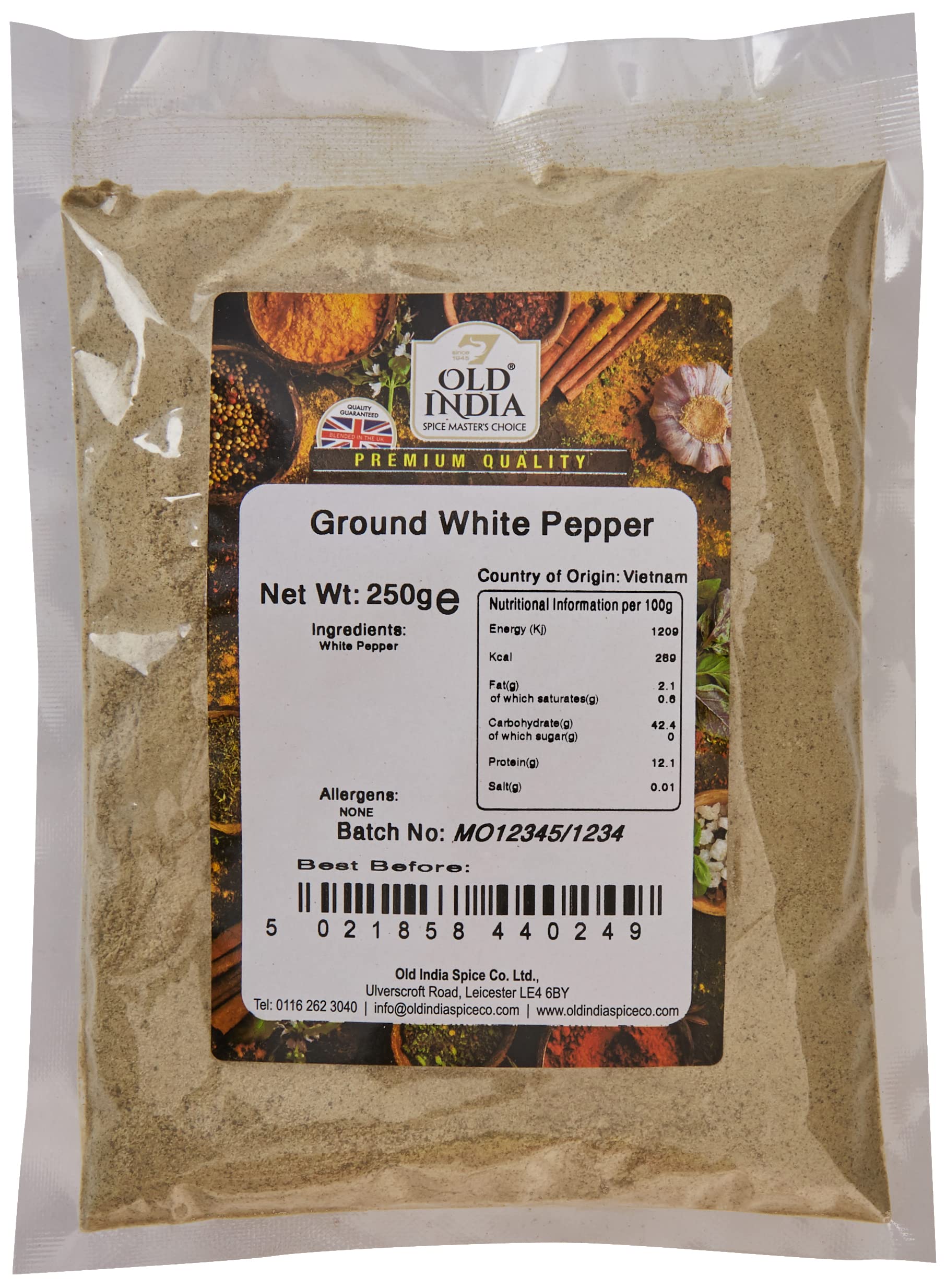 Old India Ground White Pepper 250g