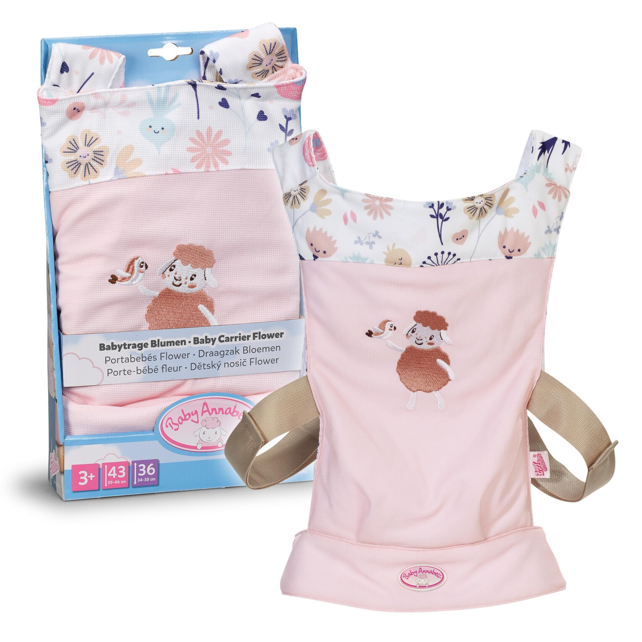 Baby Annabell Baby Doll Carrier - Adjustable Front & Back Doll Accessory for 36-43cm Dolls