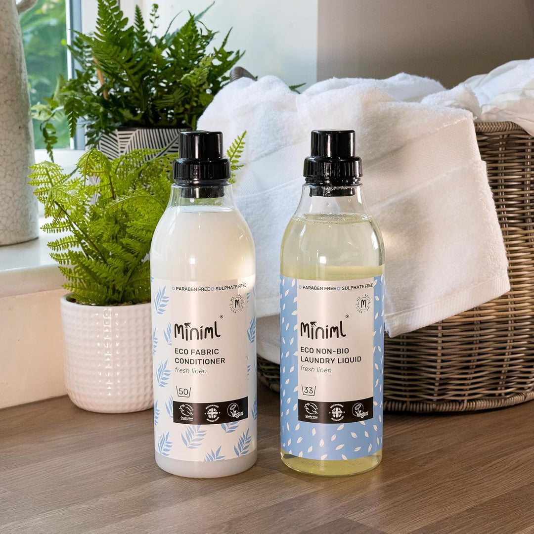 Miniml Eco Laundry Liquid Washing Detergent - Natural Non-Bio Fresh Linen Scent (1L)