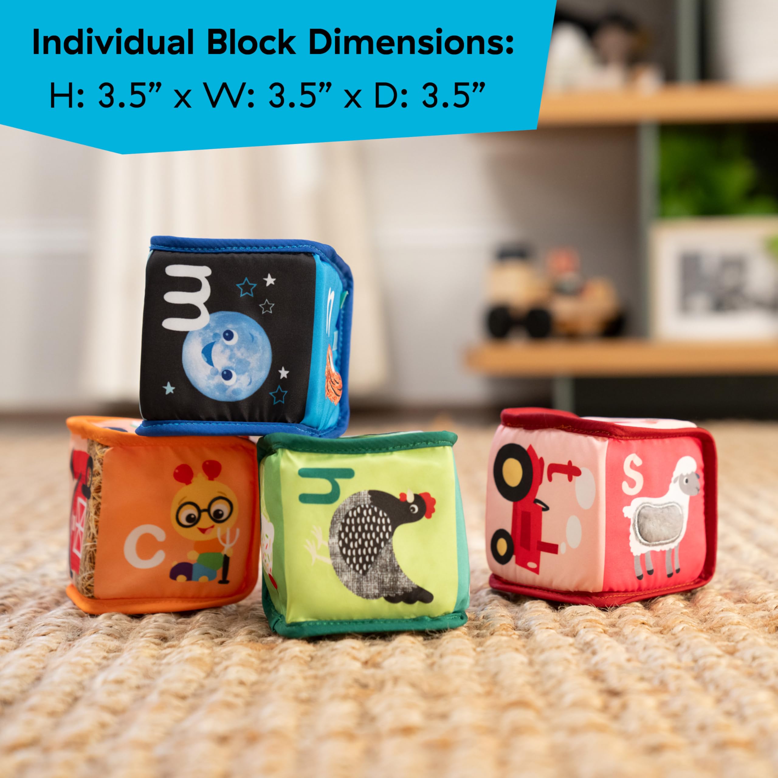 Baby Einstein Alpha Stacks Soft Blocks - Multisensory Stacking Toys for Infants and Toddlers 8