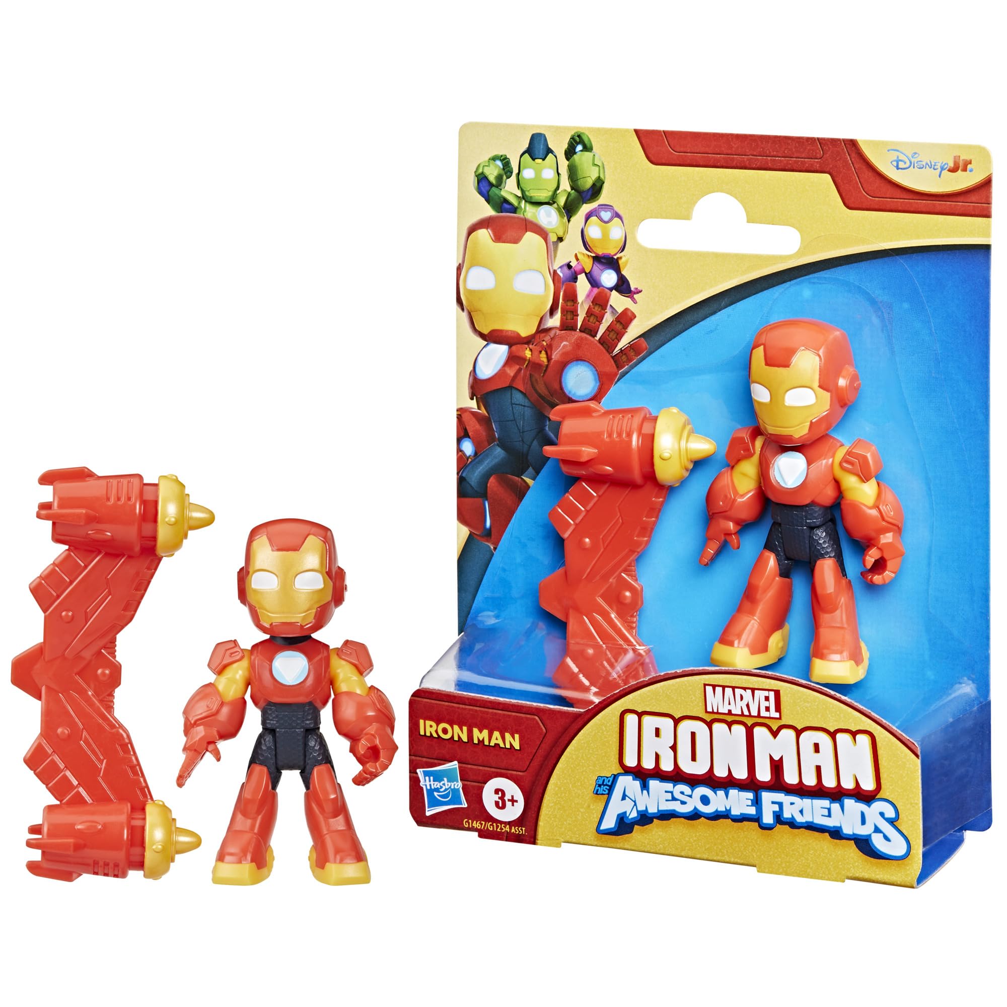 Iron Man and His Awesome Friends Marvel Iron Man Action Figure Toy - 3 Inch Poseable Figure with Jetpack, Ages 3+