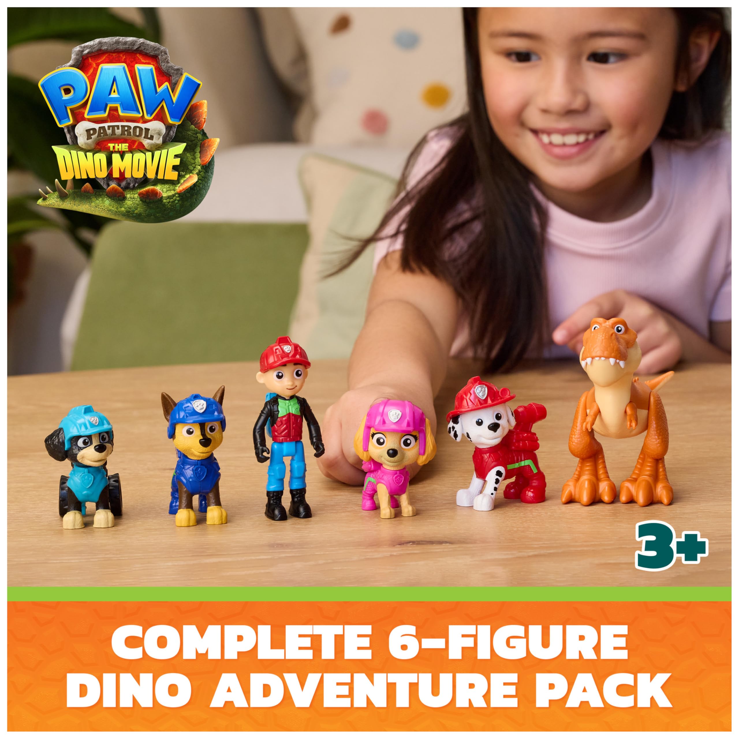 Paw Patrol Dino Adventure Pack Action Figures - Collect 6 Figures | Ages 3+ 2