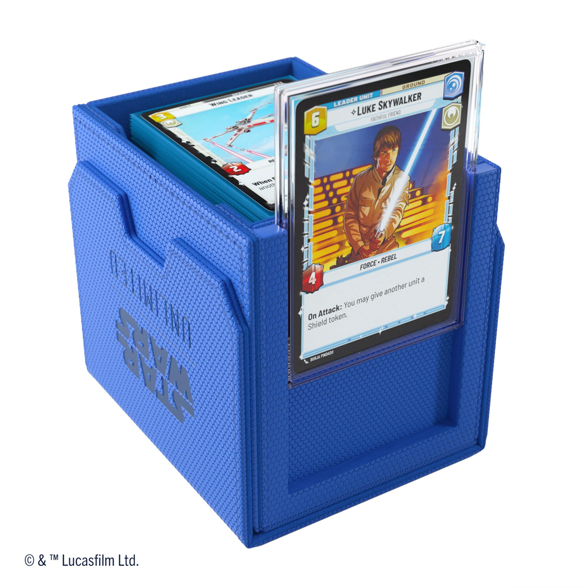 Gamegenic Star Wars Unlimited Deck Pod - Blue | Holds 60 Double-Sleeved Cards | Detachable Leader Case 3
