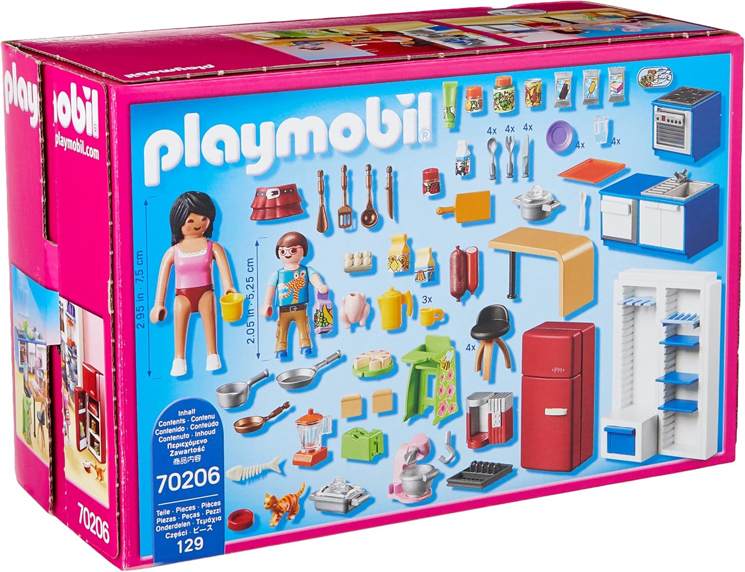 PLAYMOBIL Family Kitchen 70206 - Playset for Kids Ages 4+ 4