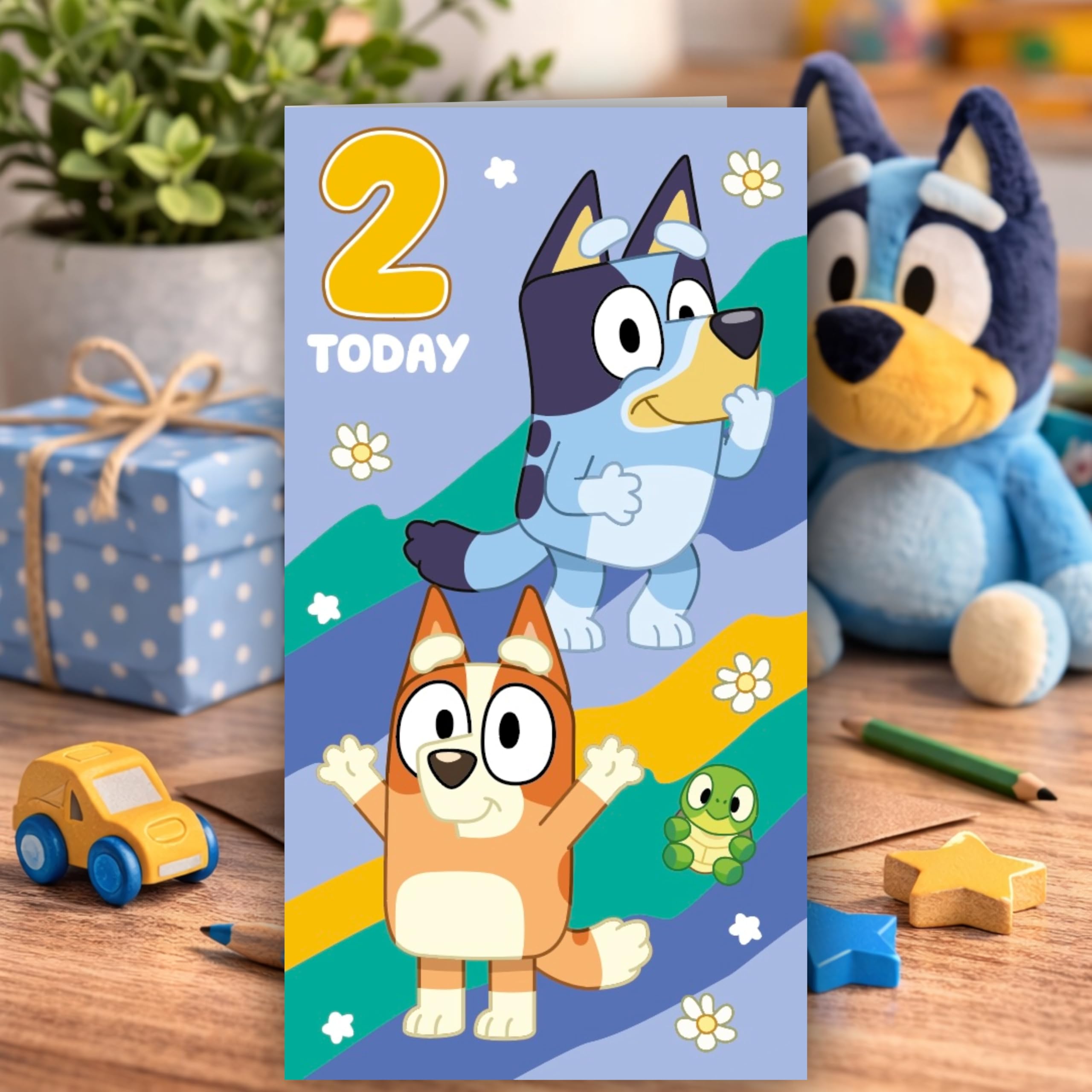 Danilo Promotions LTD Bluey 2nd Birthday Card for Age 2 Kids | Standard Size 2
