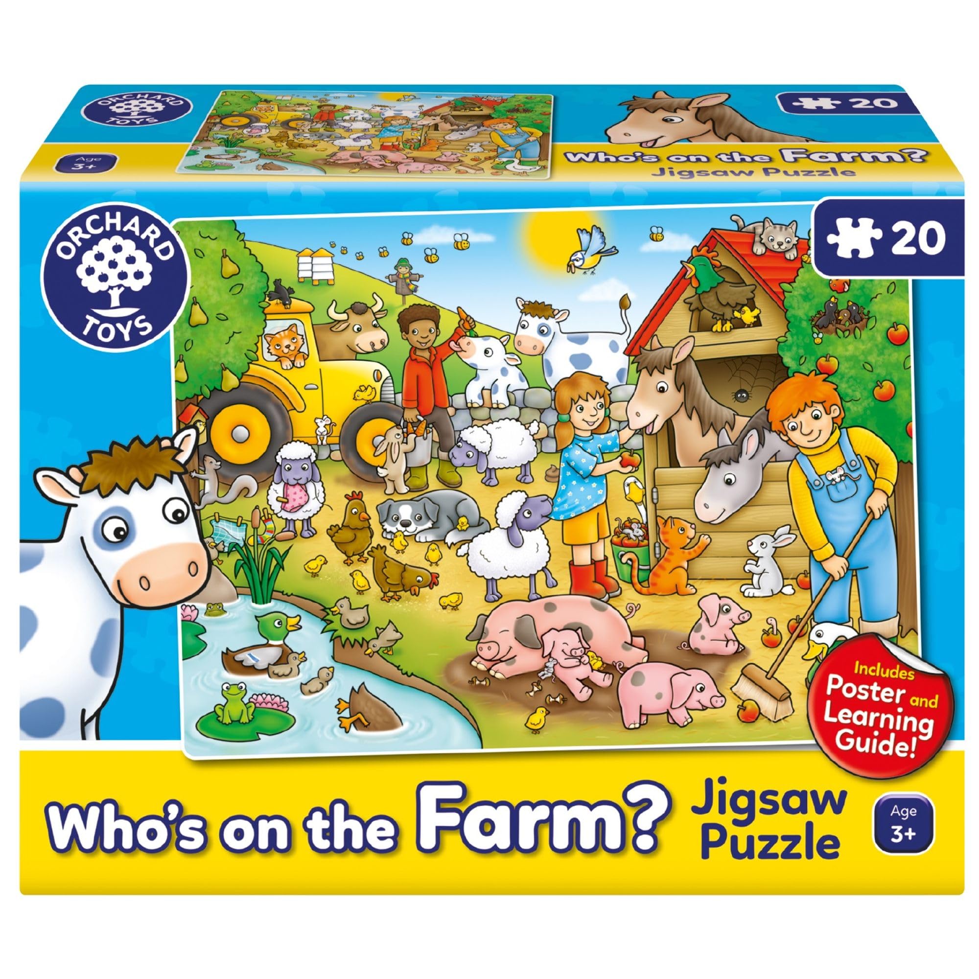 Orchard Toys Who's On the Farm? Jigsaw Puzzle - 20 Pieces, Multicolor, Ages 3+