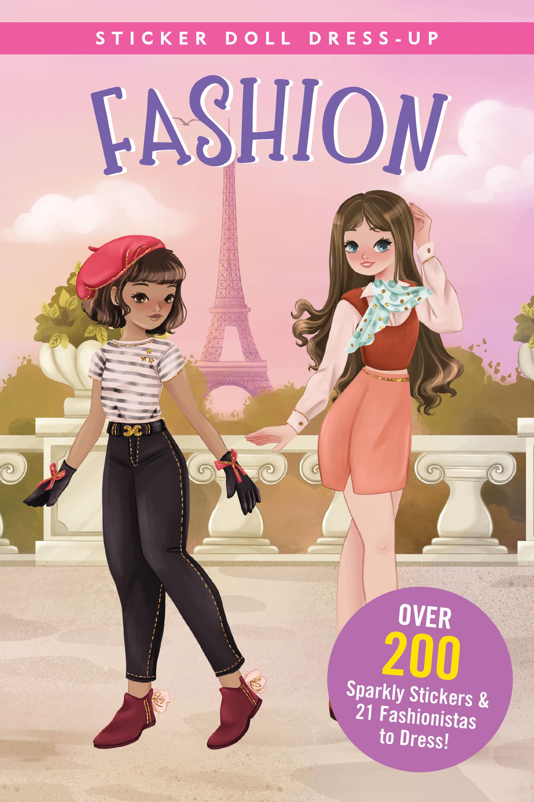 Peter Pauper Press Fashion Sticker Doll Dress-Up - 200+ Repositionable Stickers | 45 Pages | Ages 5-6 1