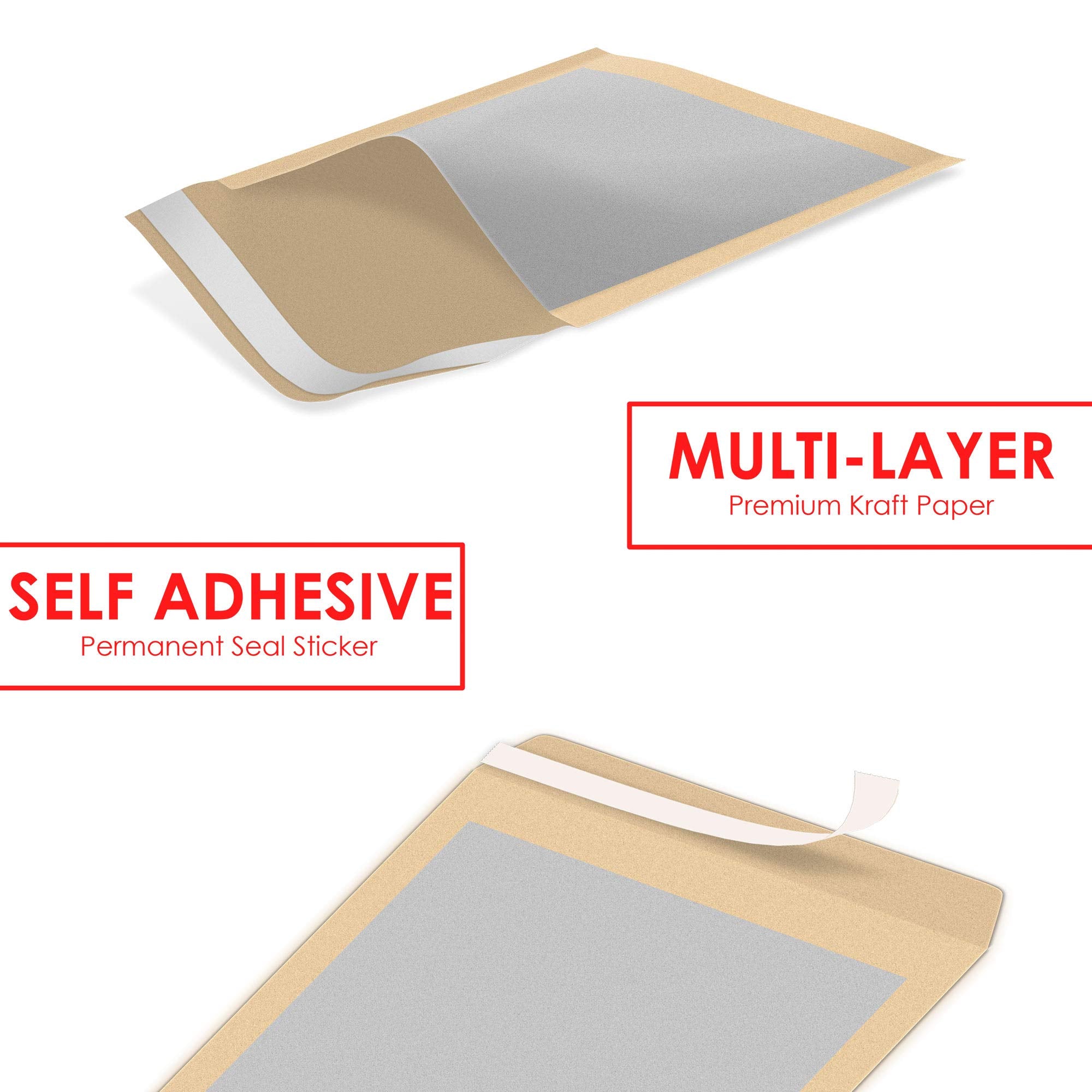 iSOUL 20 Pcs A5 C5 Hard Board Backed Envelopes | 229mm x 162mm Manilla | Peel & Seal